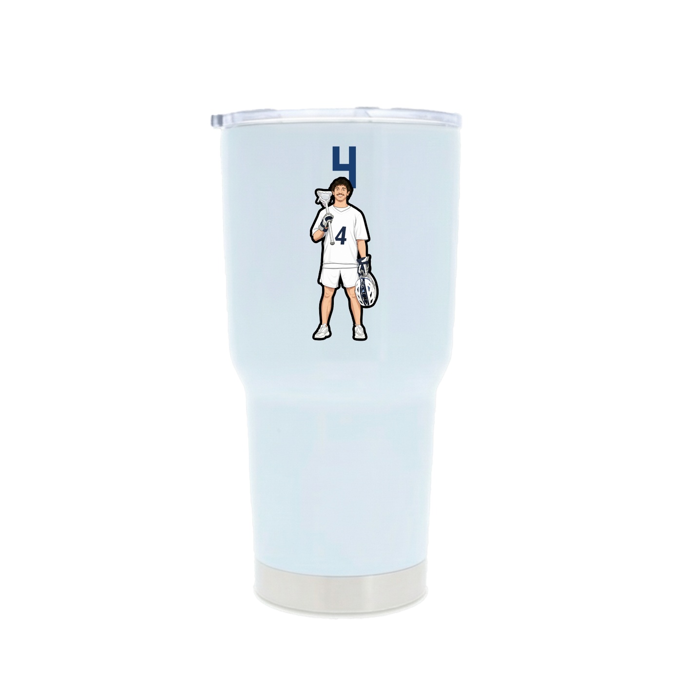 30oz Stainless Steel Tumbler — Number Top in White