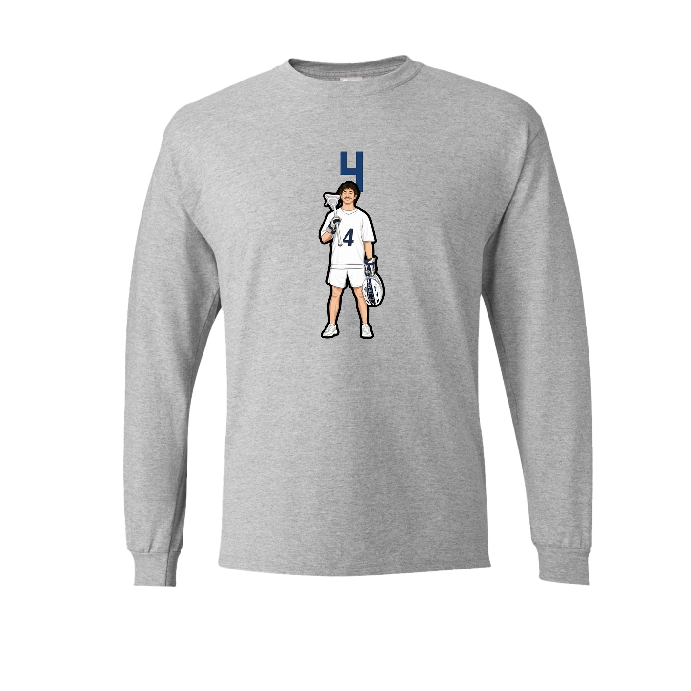 Long Sleeve Tee — Number Top in Grey