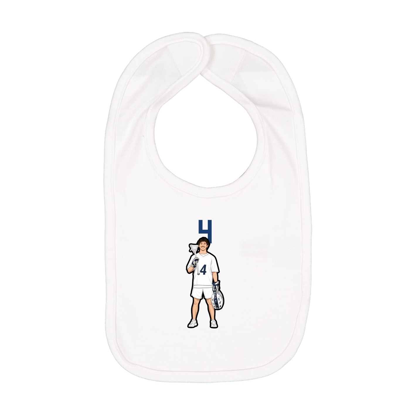 Infant Bib — Number Top in White