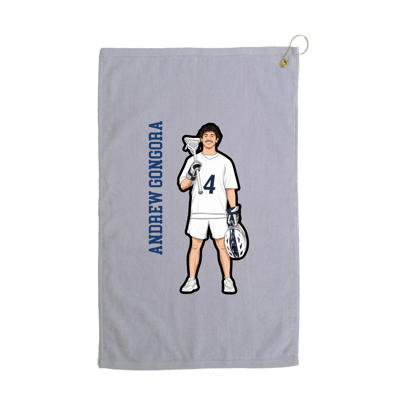 Golf Towel — Name Vertical in Grey