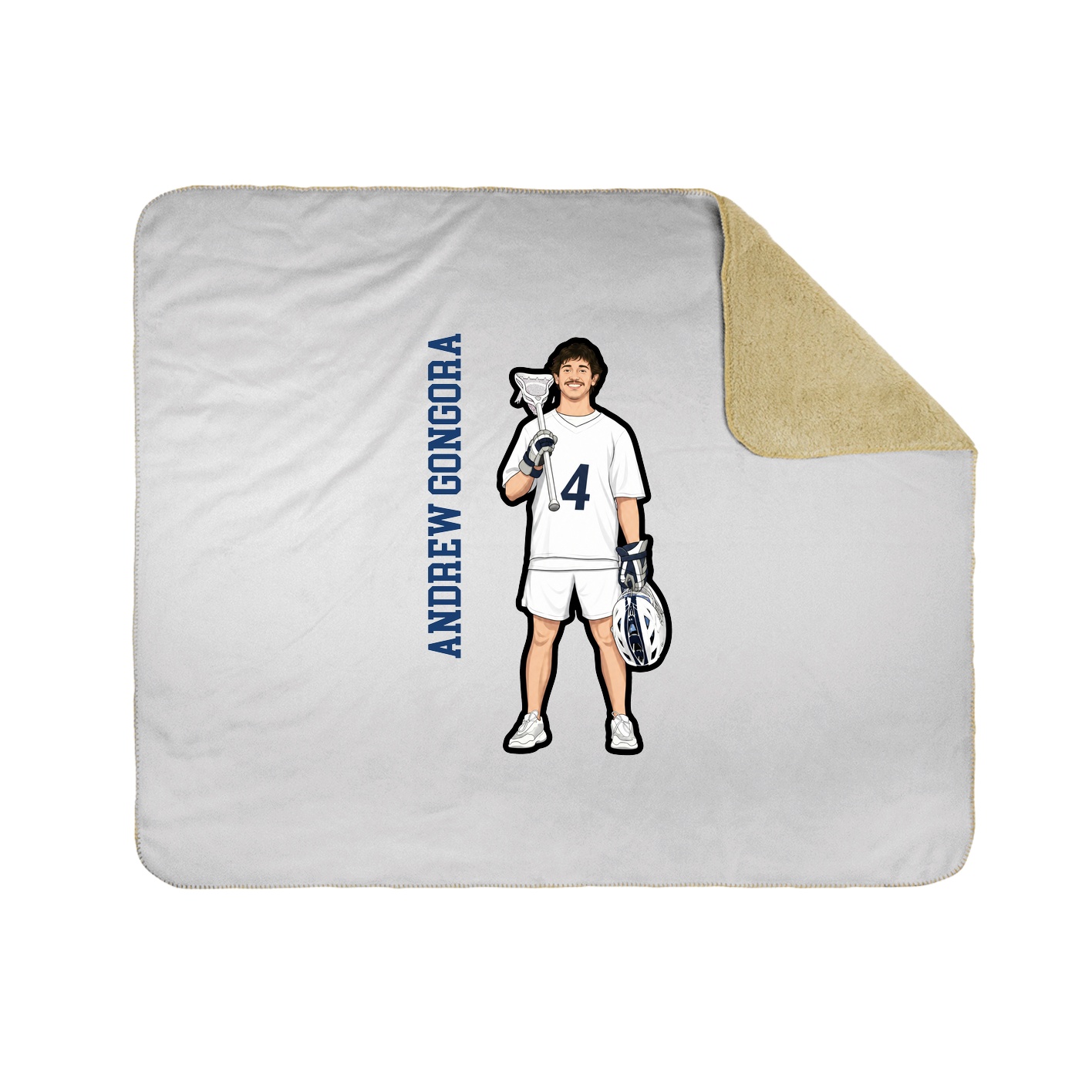Throw Blanket — Name Vertical in White