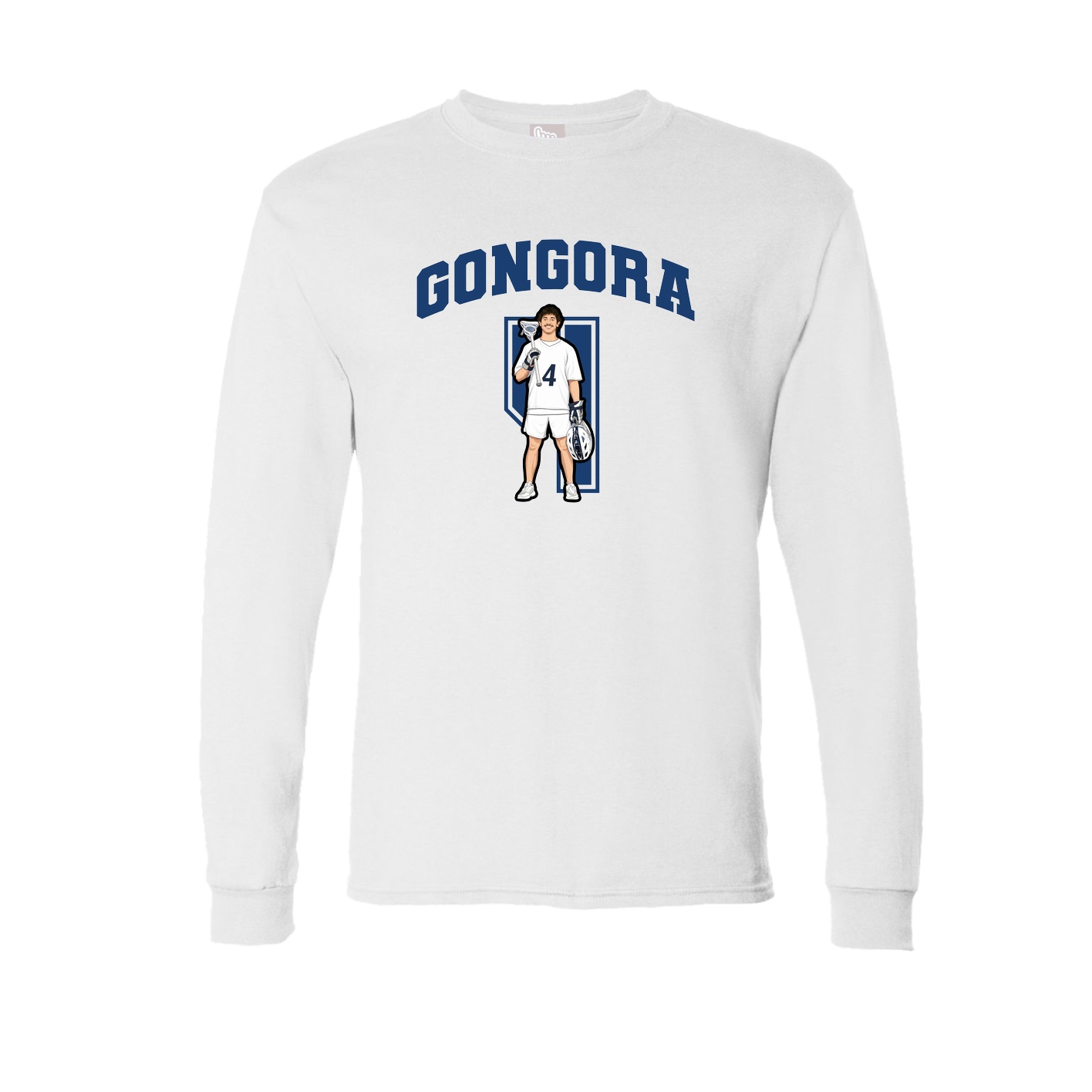 Long Sleeve Tee — Number in White