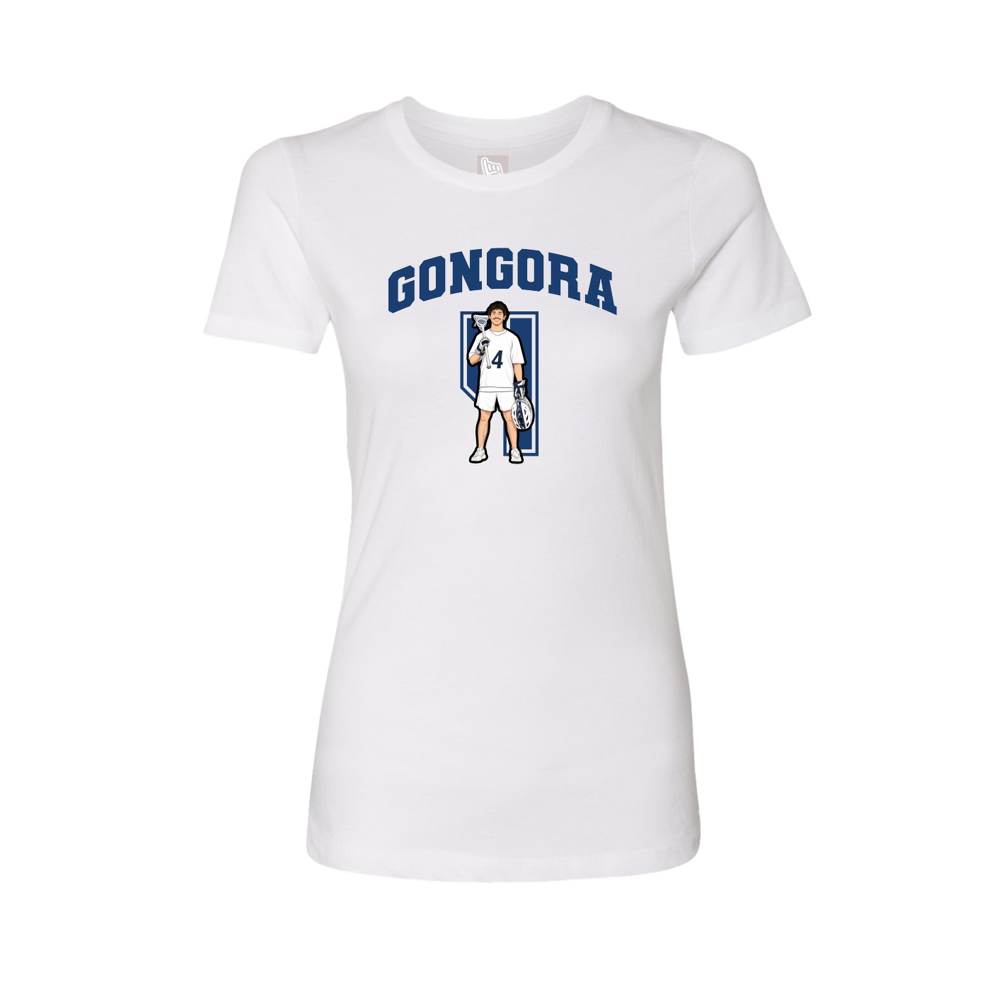 Fitted Women's Tee — Number in White