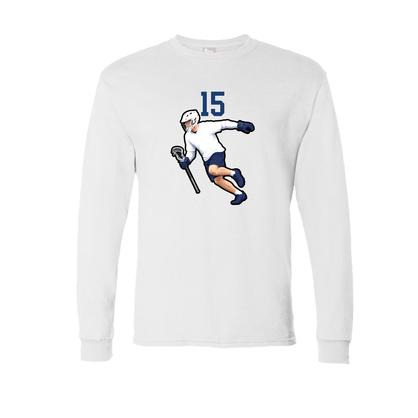 Long Sleeve Tee — Number Top in White