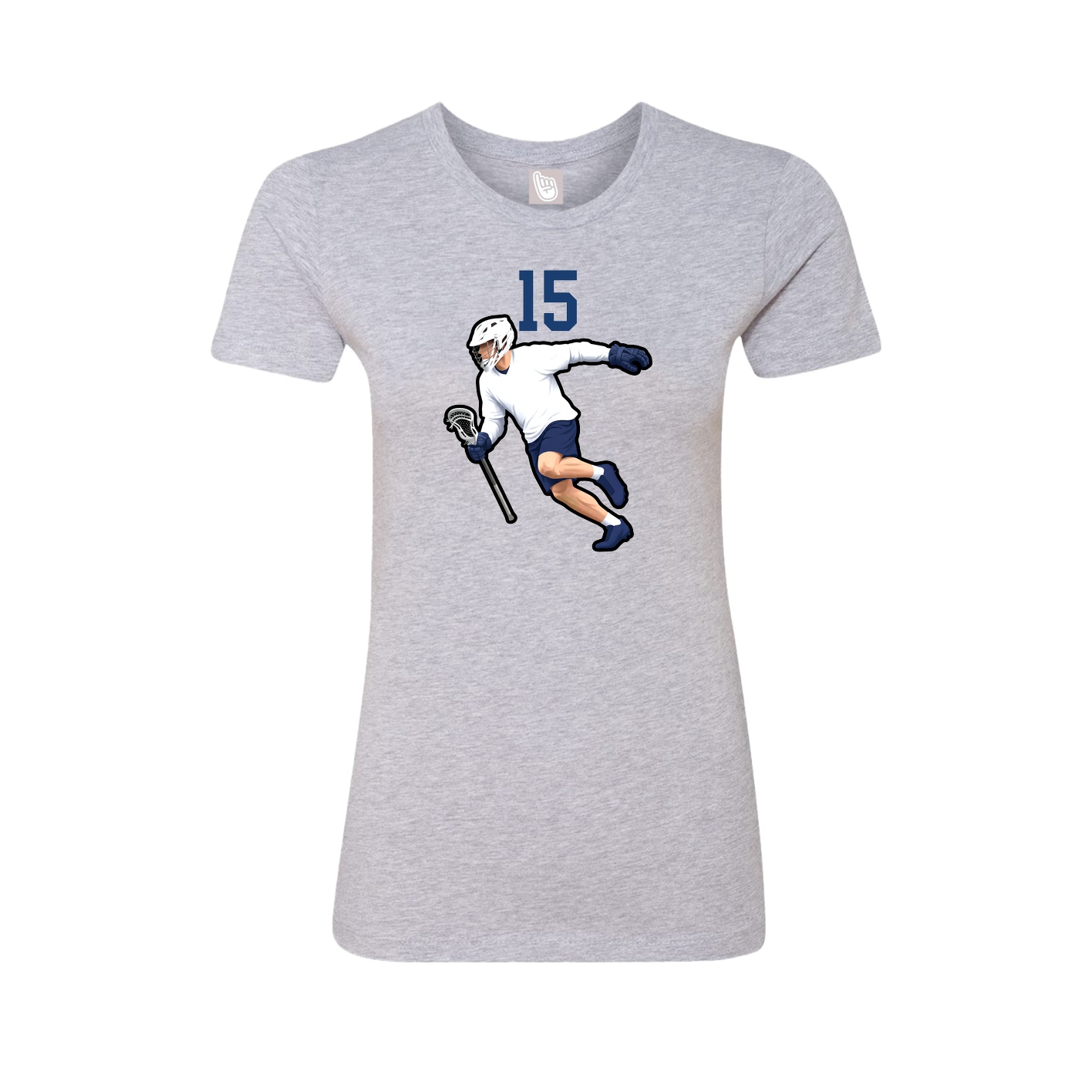 Fitted Women's Tee — Number Top in Grey