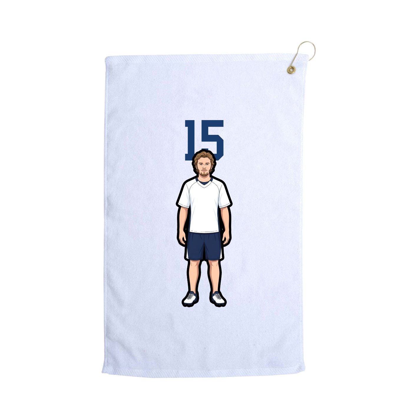 Golf Towel — Number Top in White