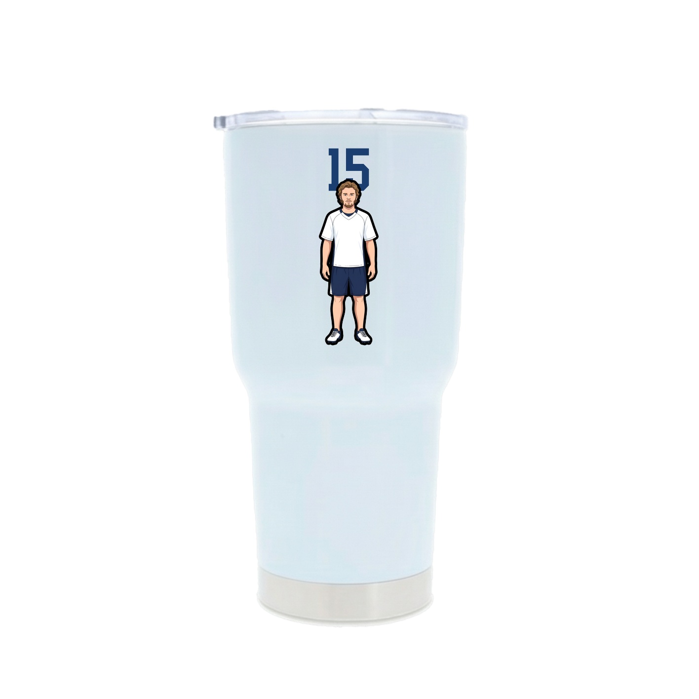 30oz Stainless Steel Tumbler — Number Top in White