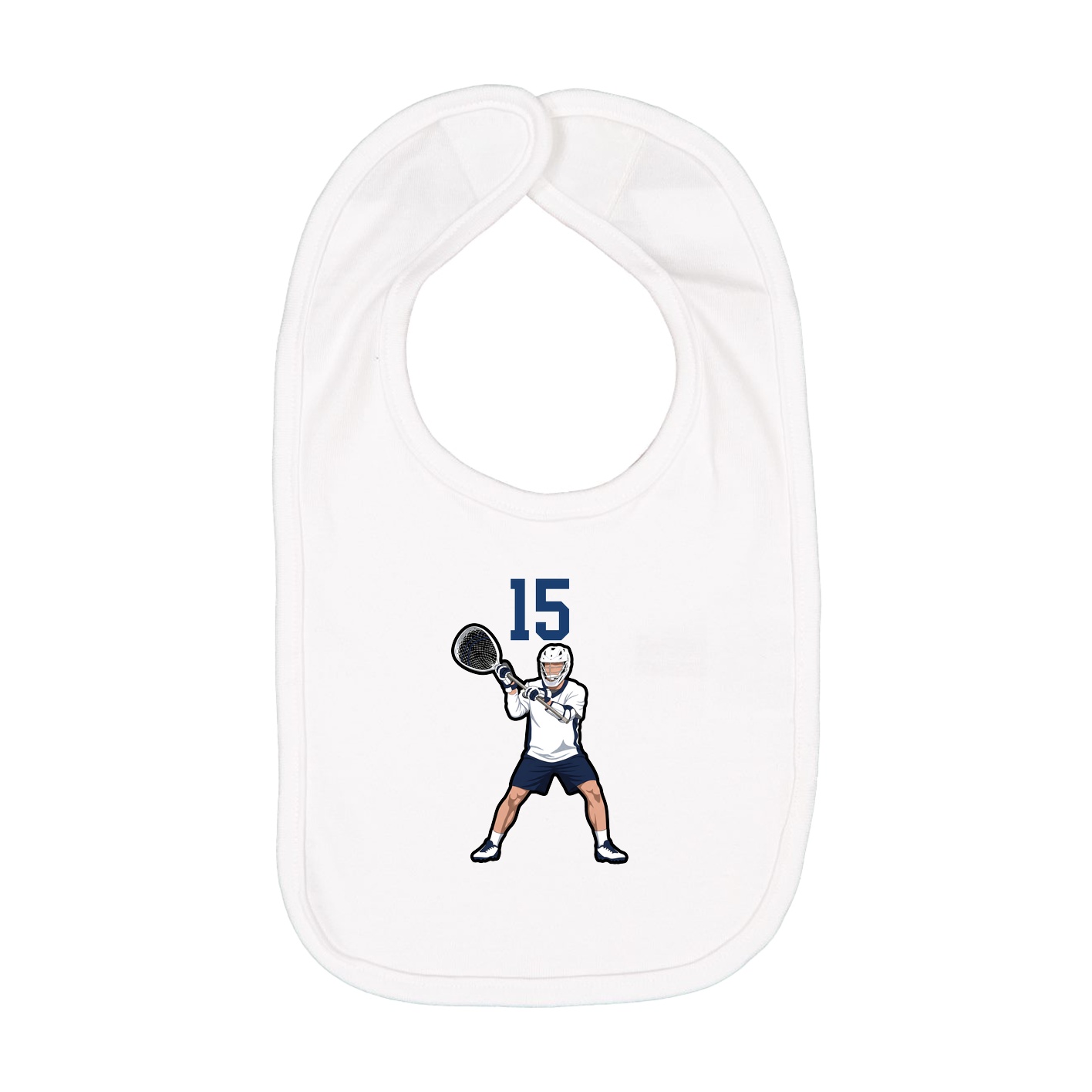 Infant Bib — Number Top in White