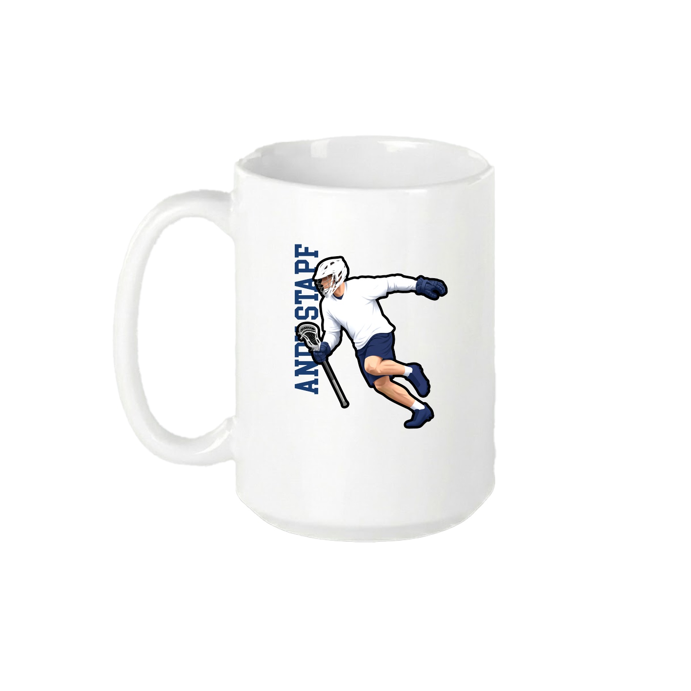15oz Coffee Mug — Name Vertical in White