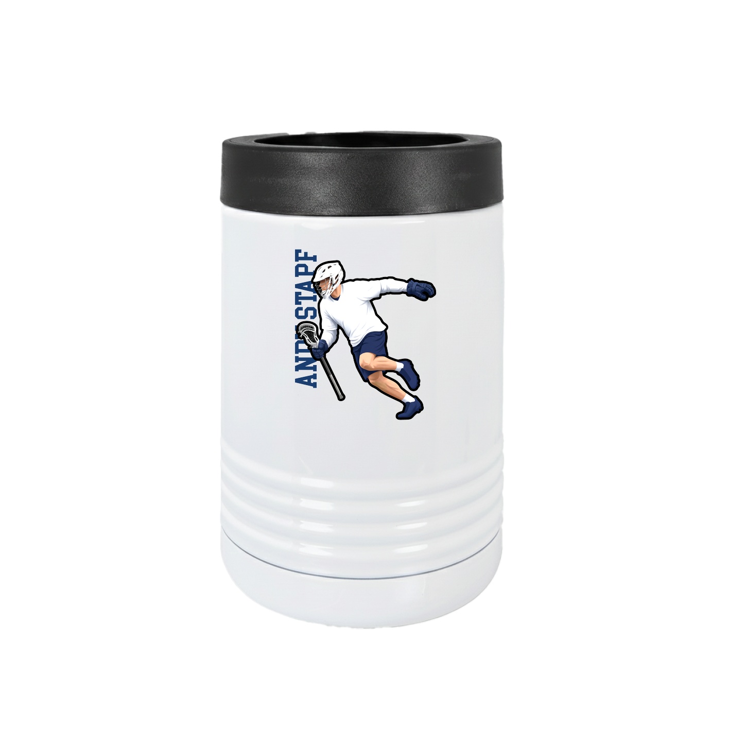 Beverage Holder — Name Vertical in White