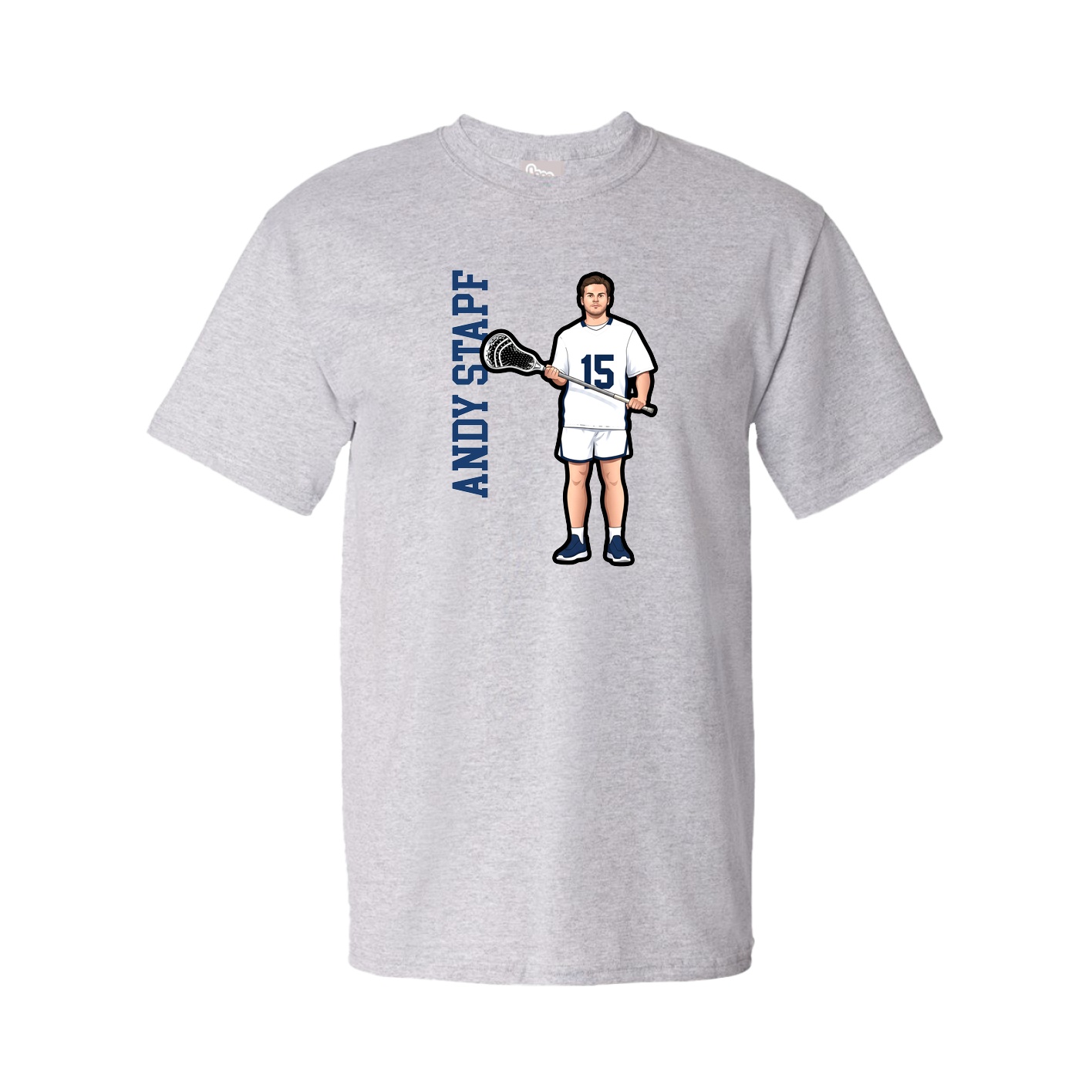 Tee — Name Vertical in Grey