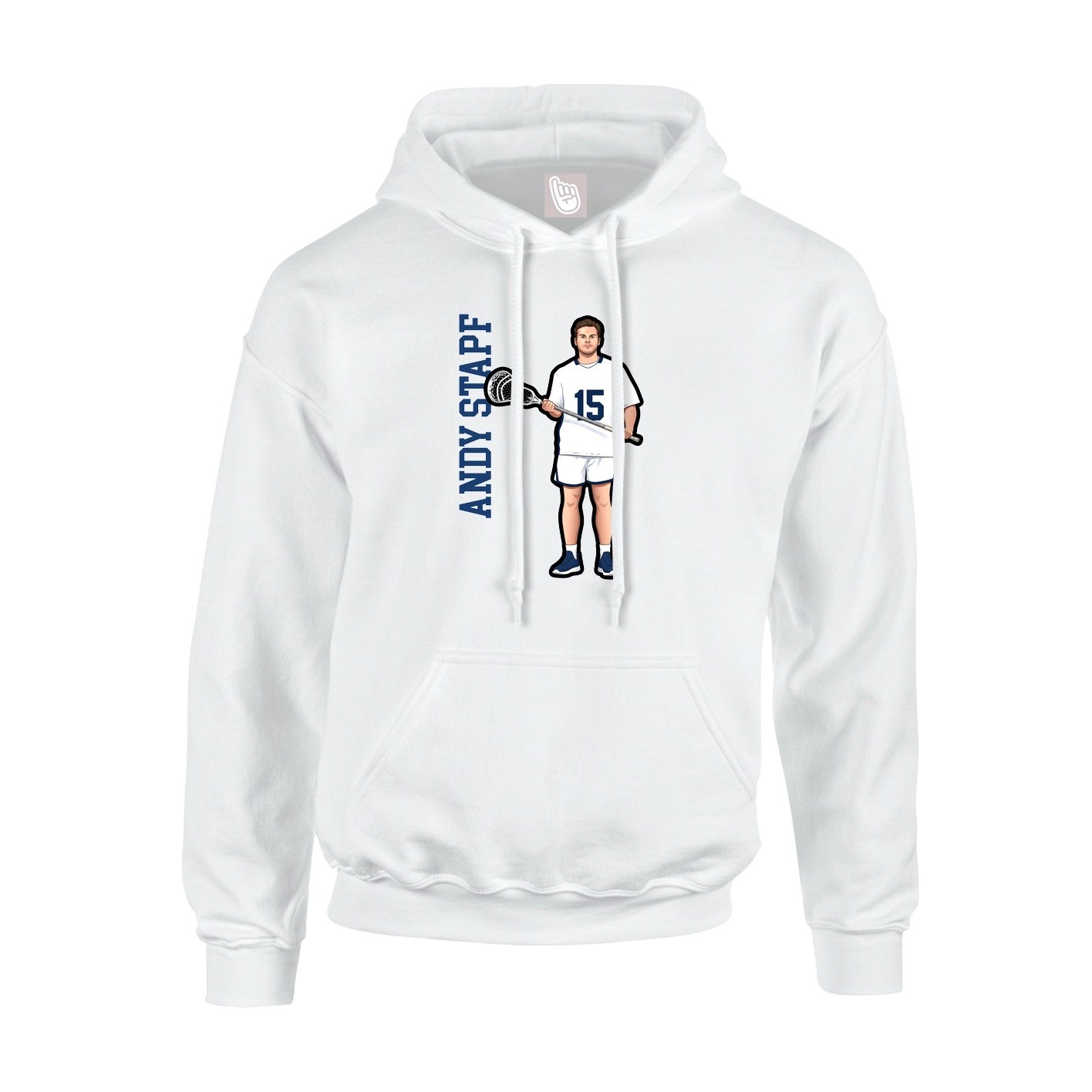 Youth Hoodie — Name Vertical in White