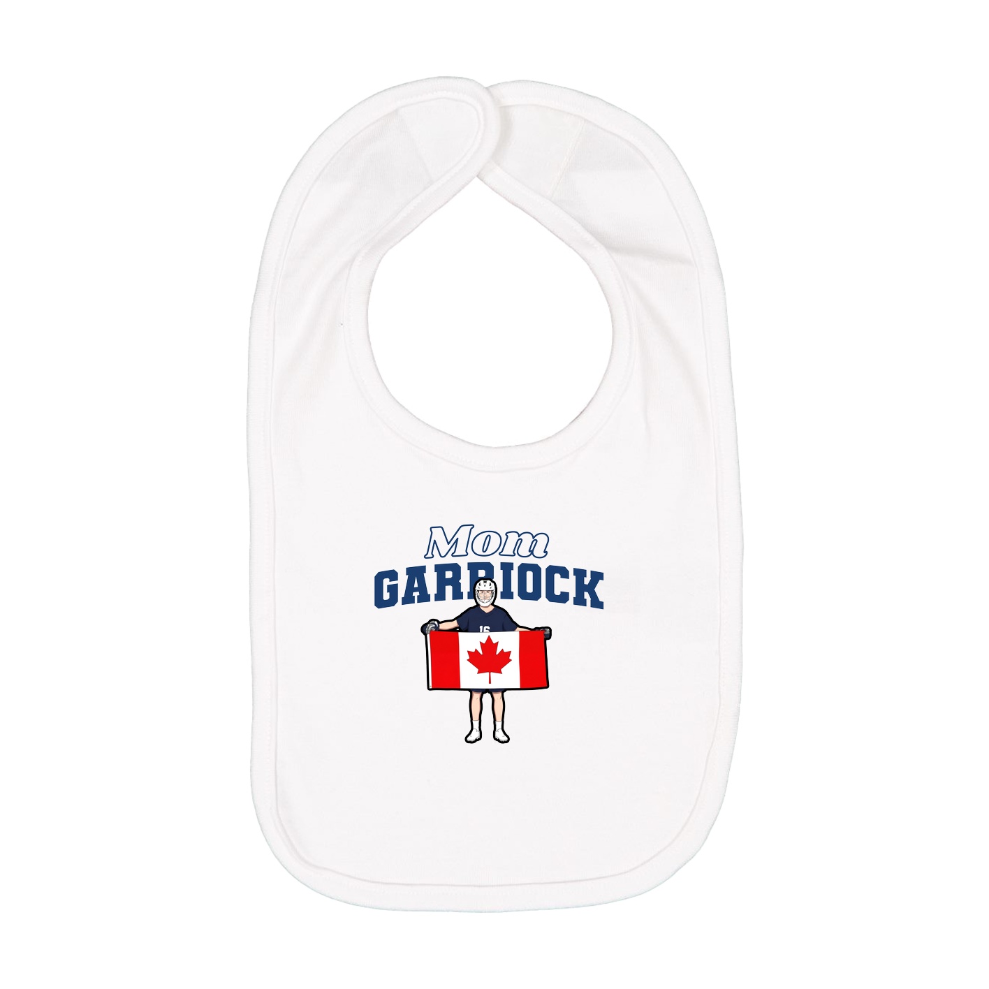 Infant Bib — Mothers Day Block in White