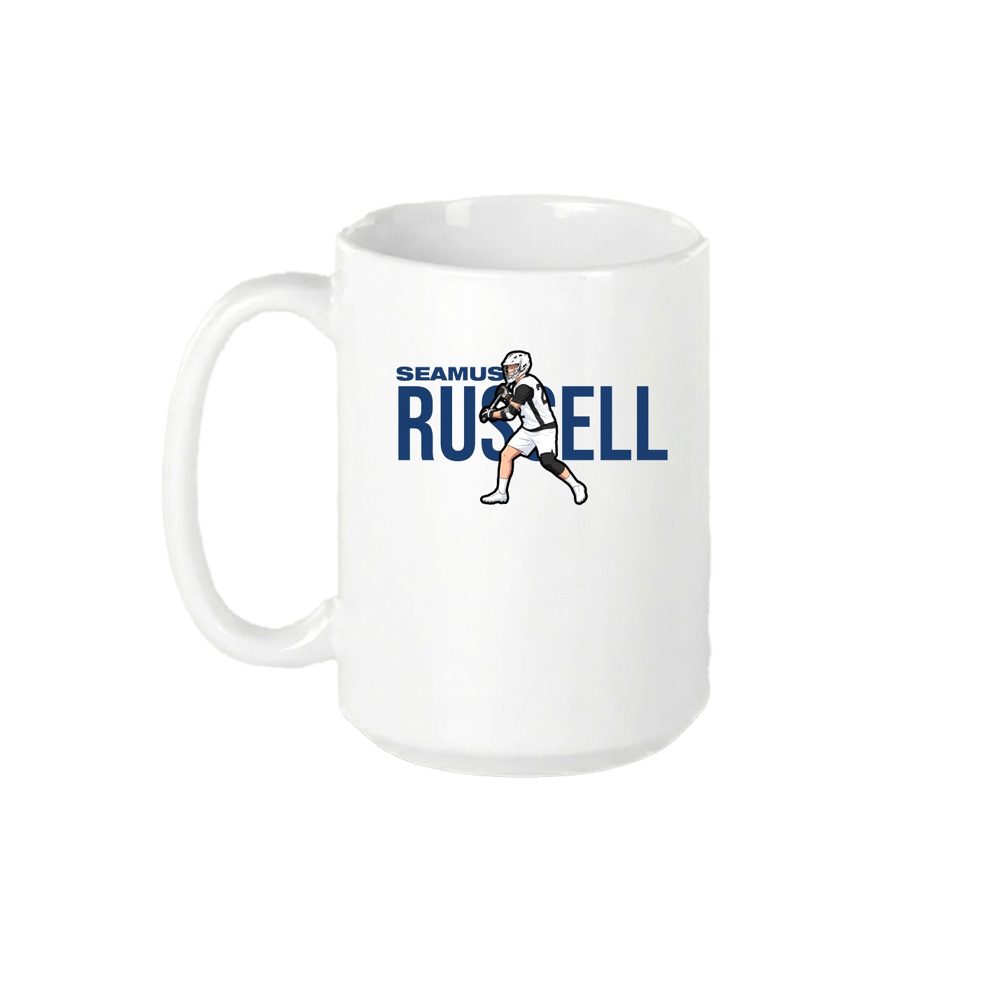 15oz Coffee Mug — Player Name in White