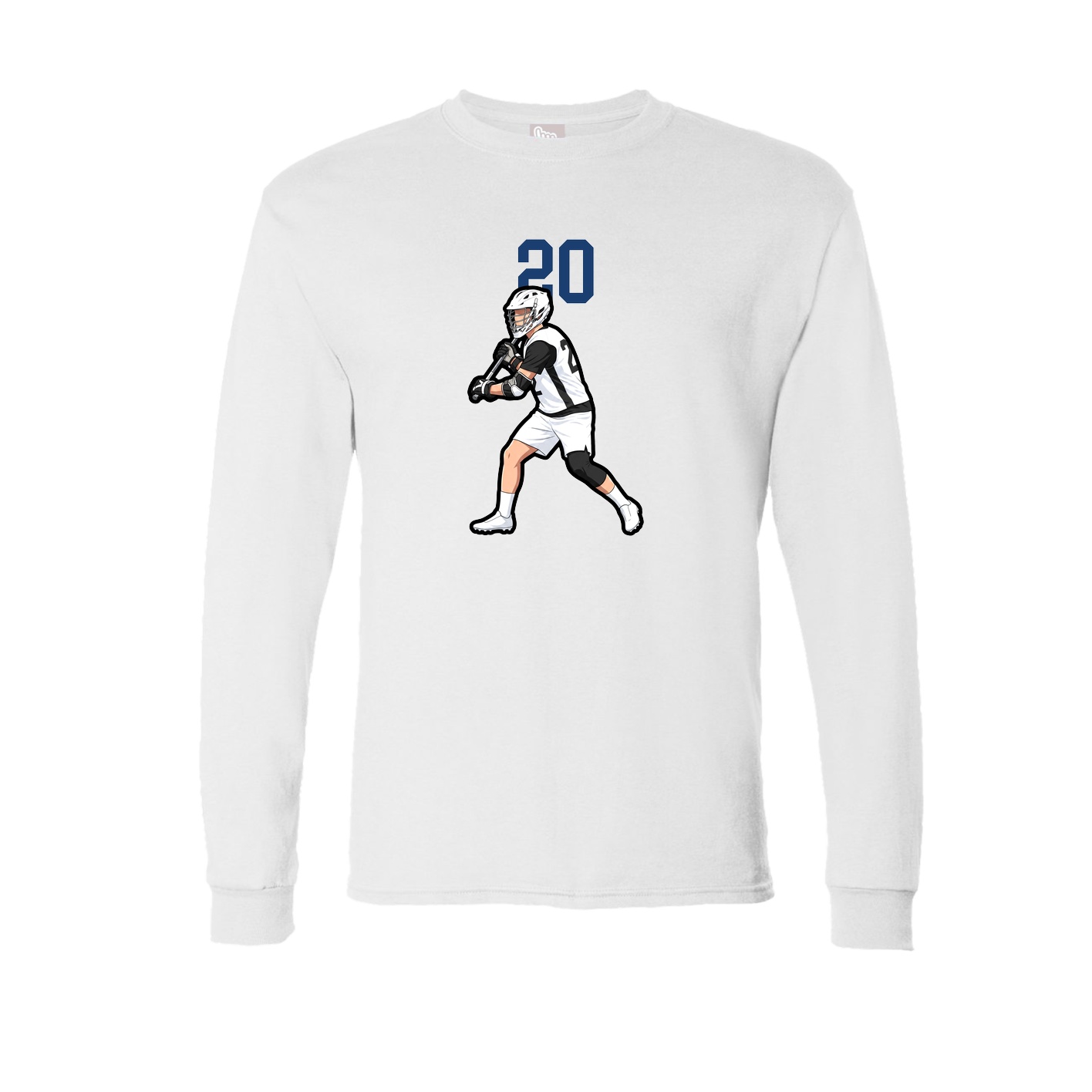 Long Sleeve Tee — Number Top in White