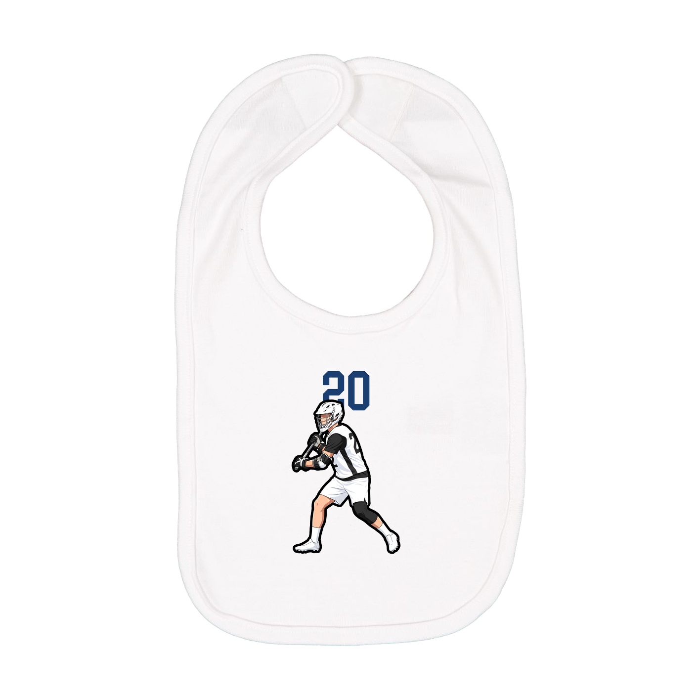Infant Bib — Number Top in White
