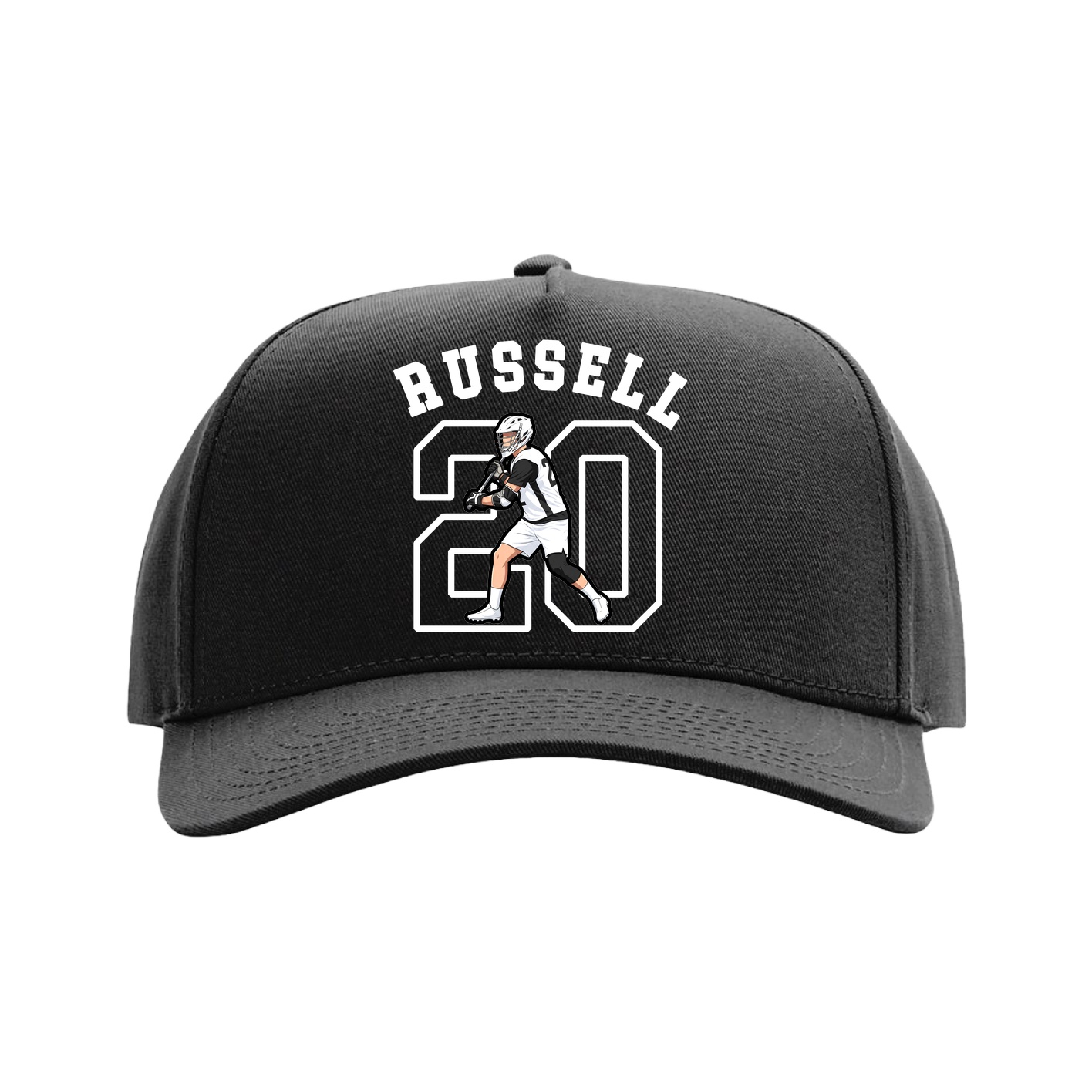 Full Fabric Five-Panel Champ Cap — Shirsey Arch in Black