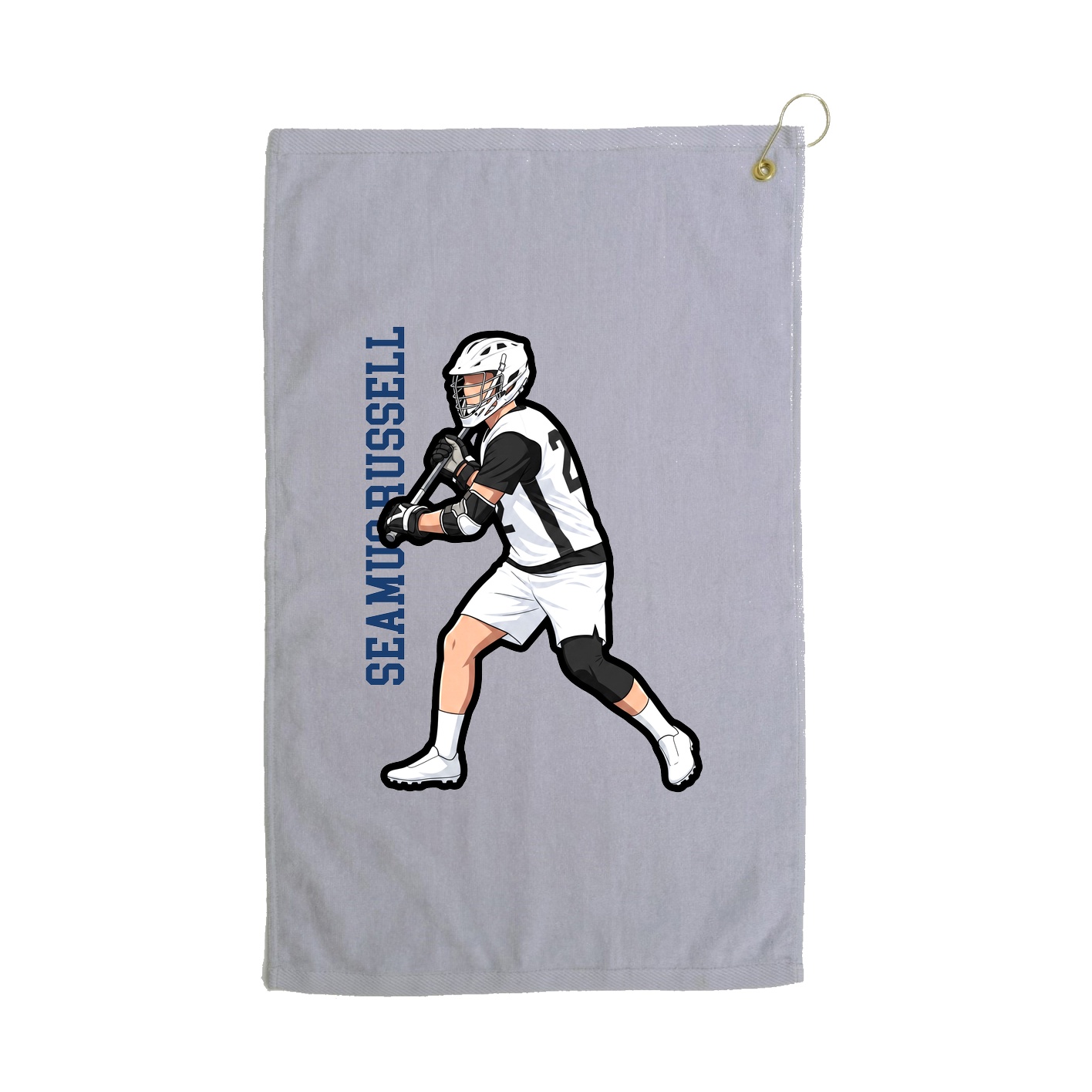 Golf Towel — Name Vertical in Grey