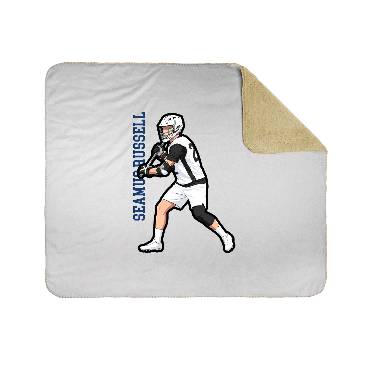 Throw Blanket — Name Vertical in White