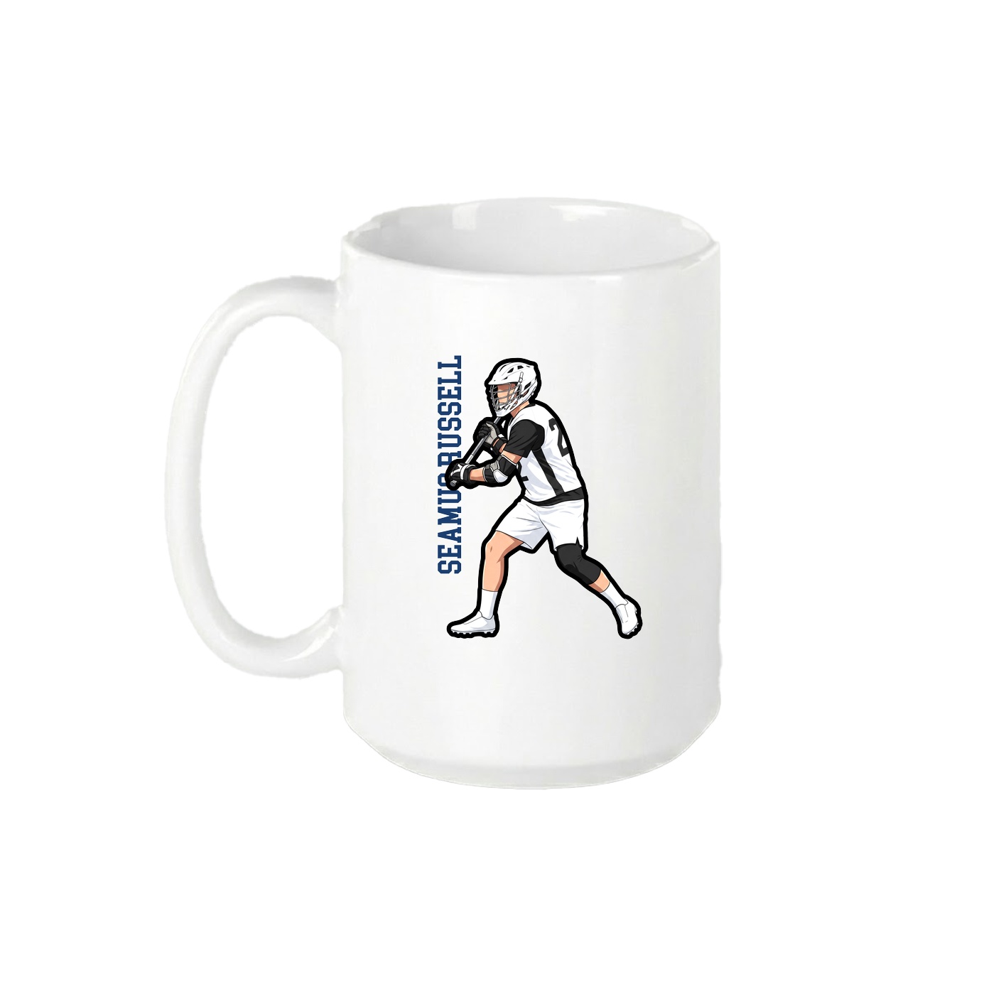 15oz Coffee Mug — Name Vertical in White