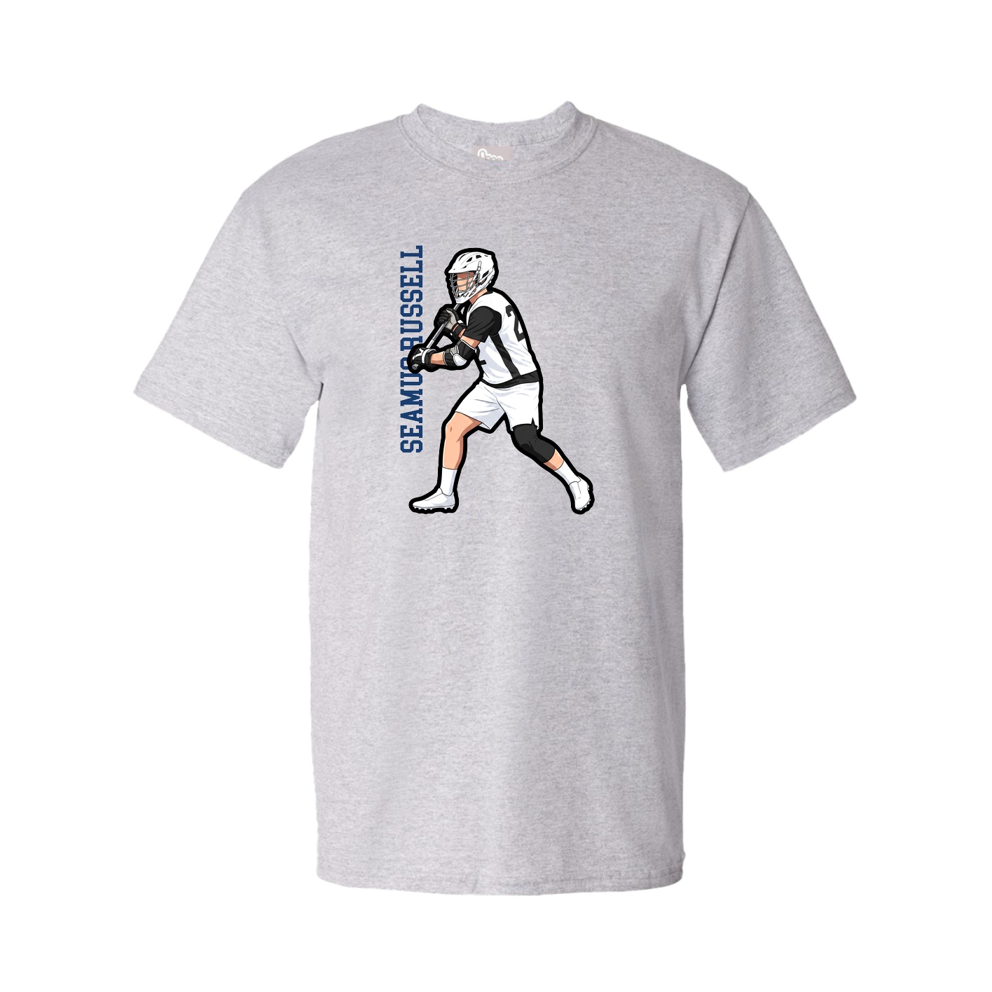 Tee — Name Vertical in Grey