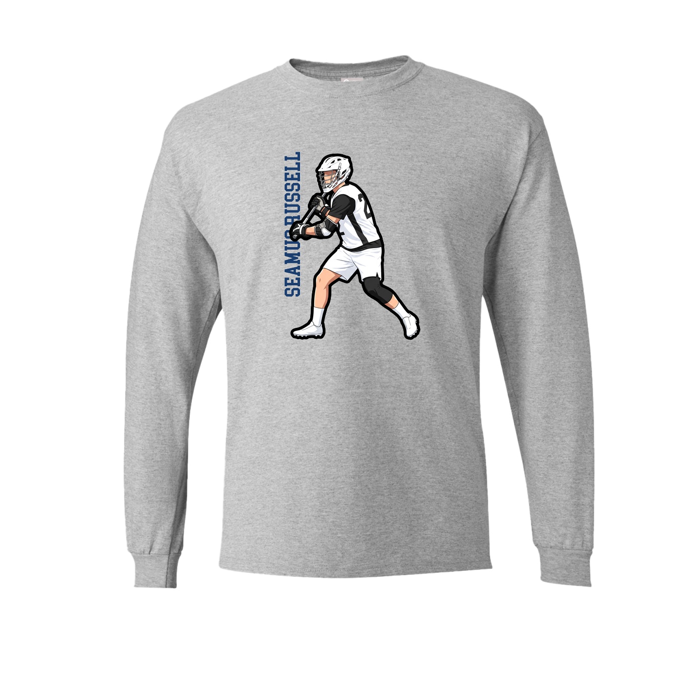 Long Sleeve Tee — Name Vertical in Grey