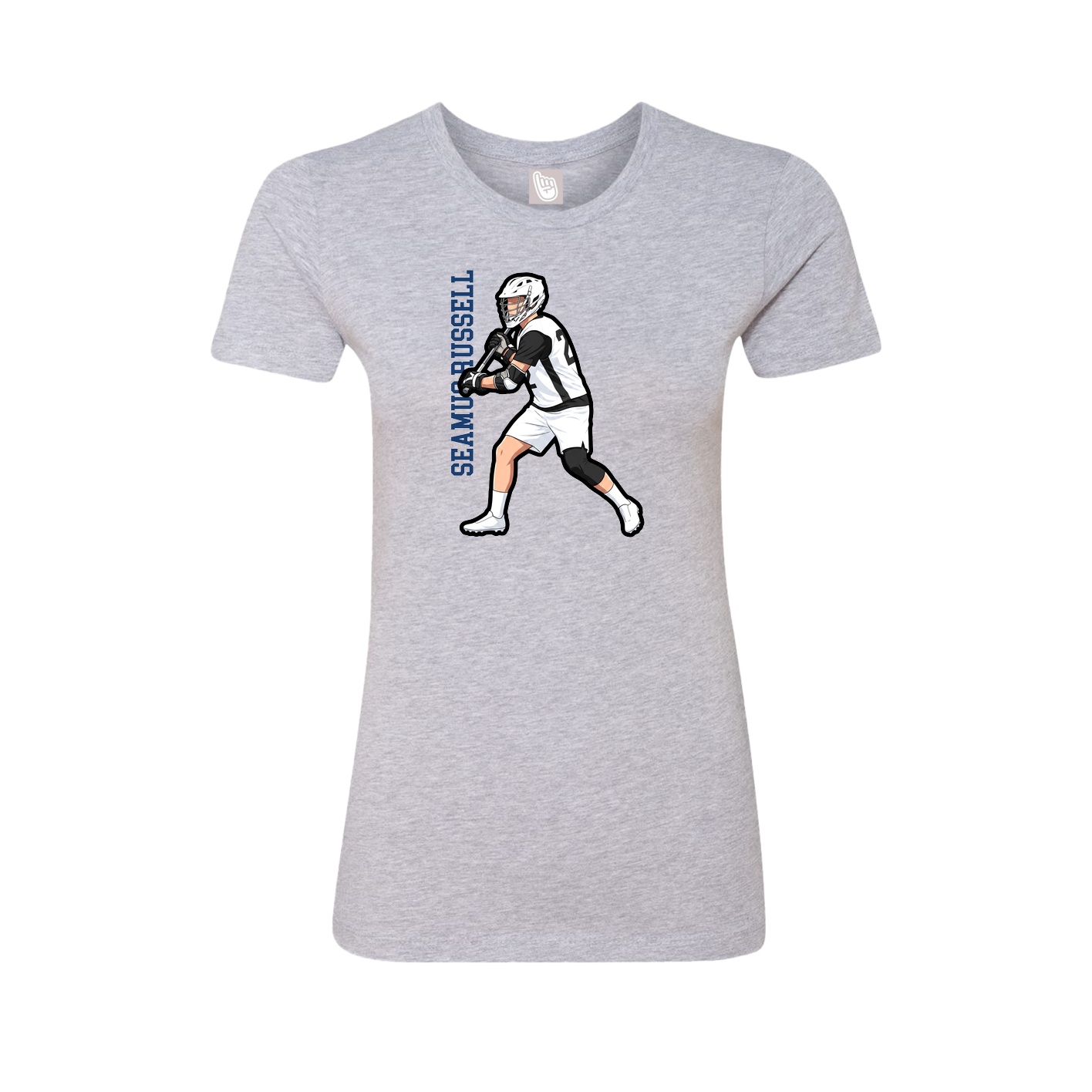 Womens Tee — Name Vertical in Grey