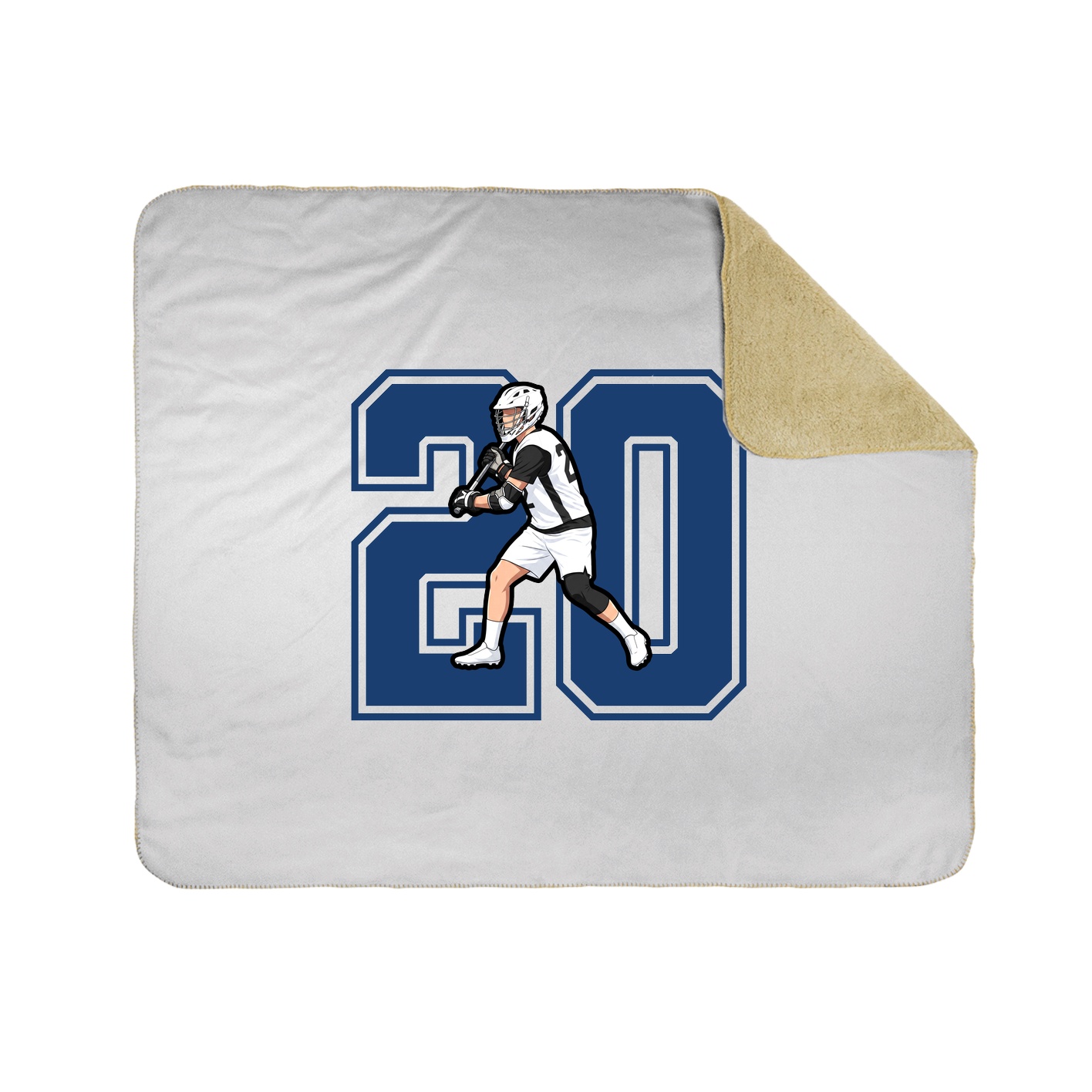 Throw Blanket — Number in White