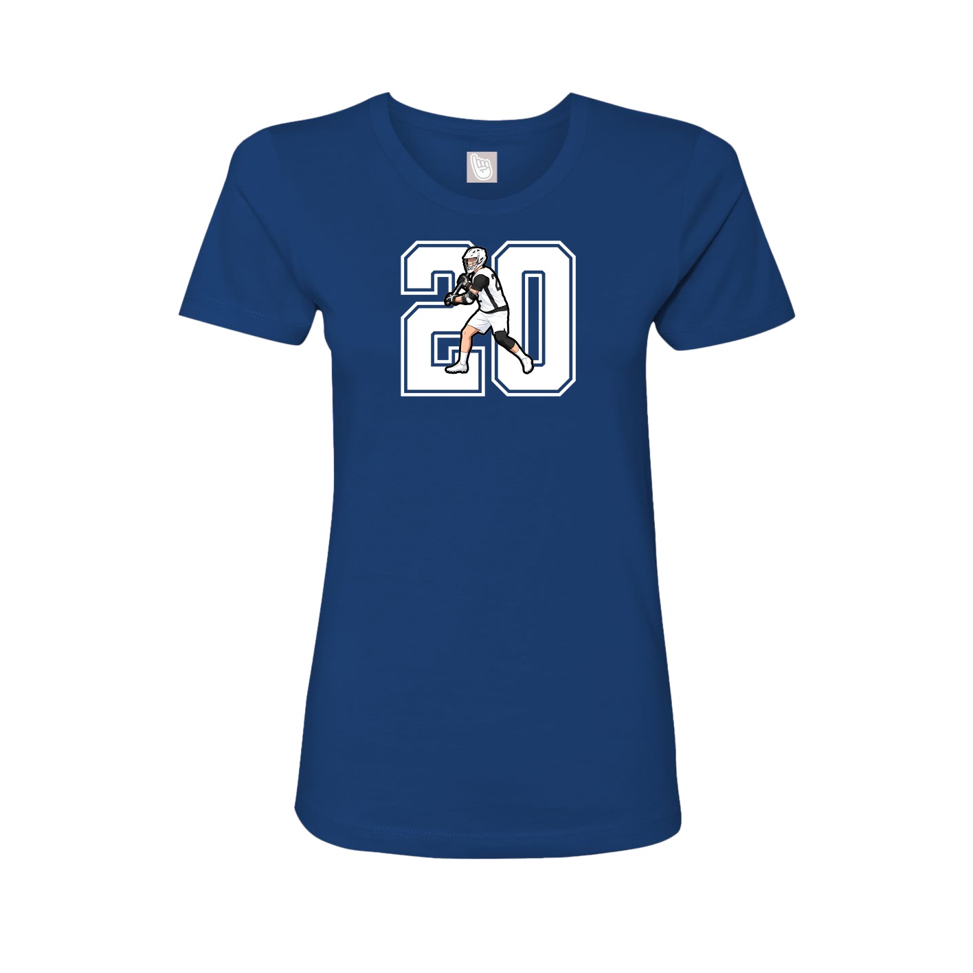 Fitted Women's Tee — Number in Royal
