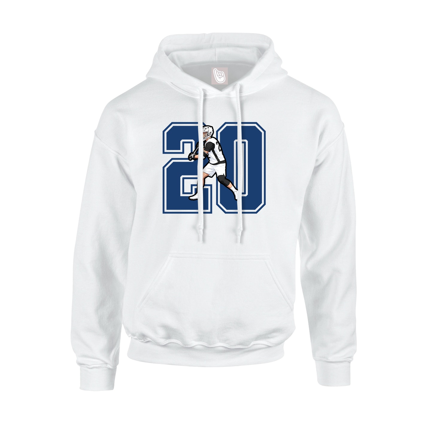 Hoodie — Number in White