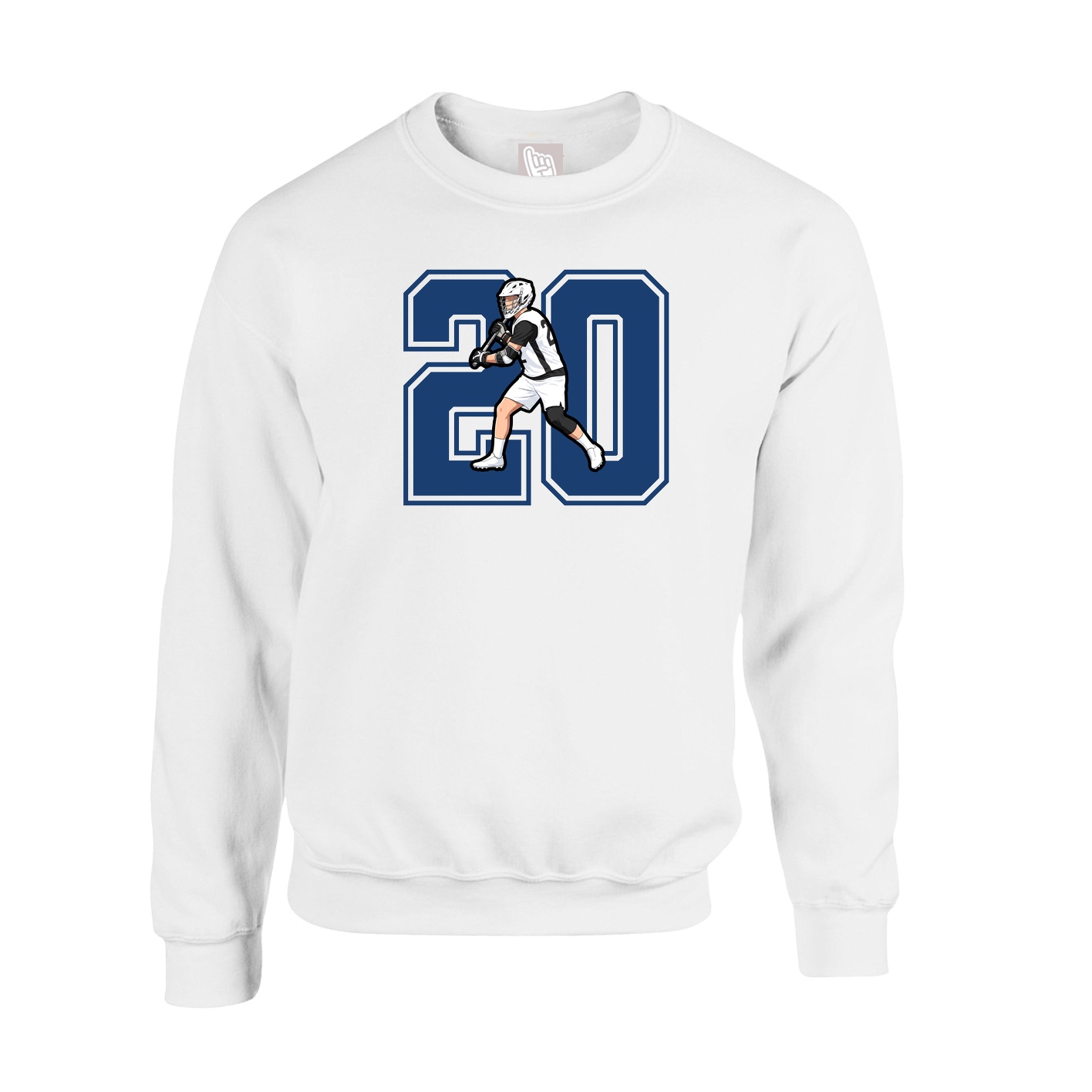 Fleece Crew — Number in White