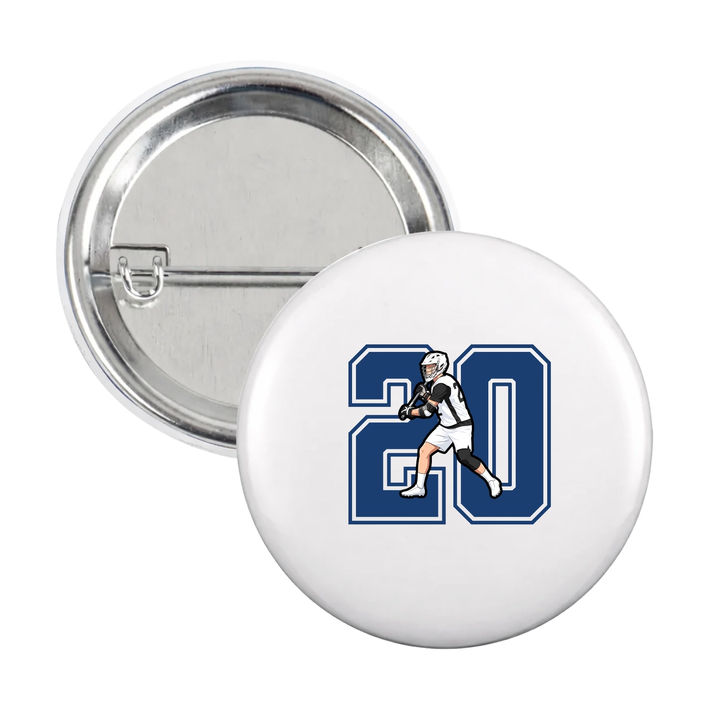 Game Day Button — Number in White