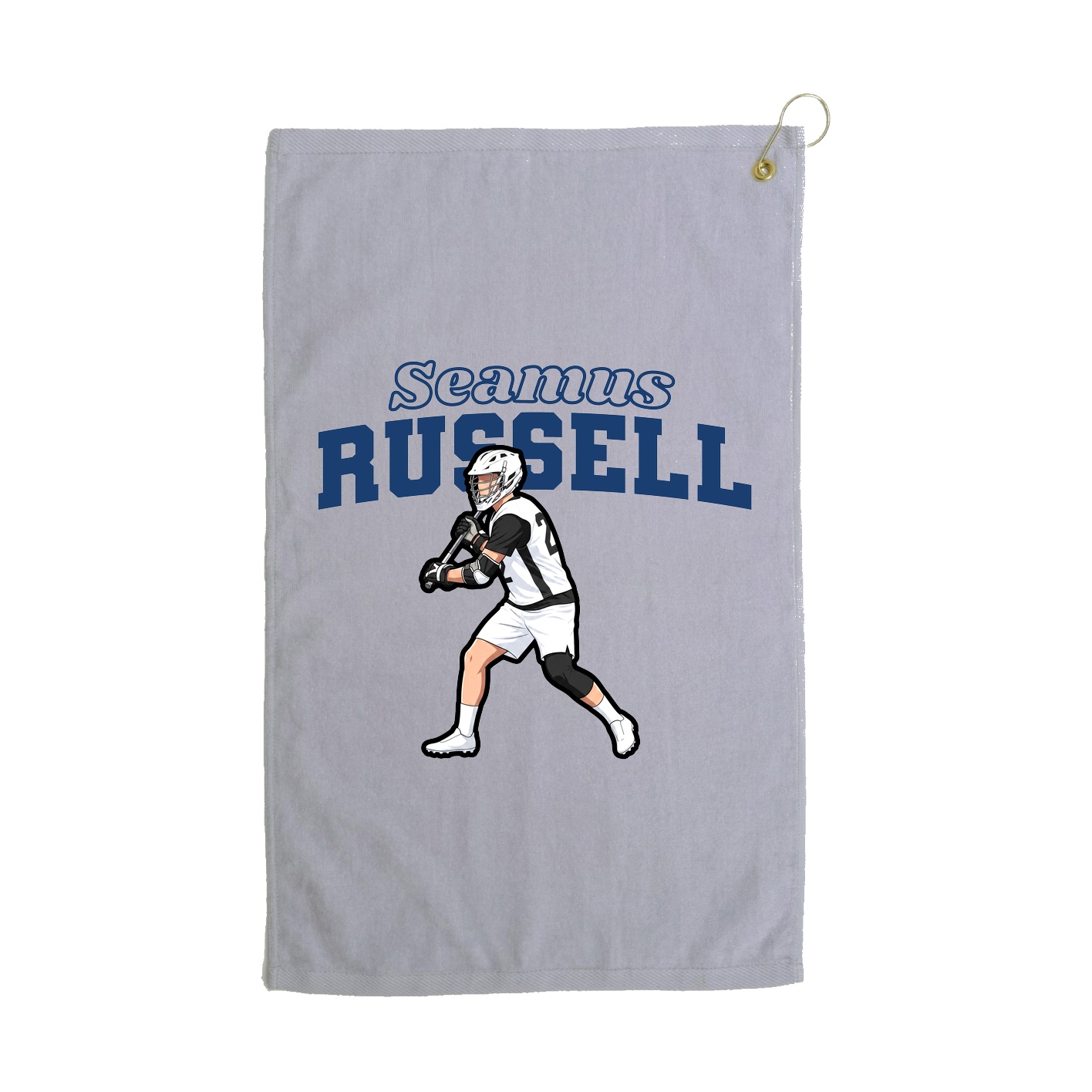 Golf Towel — Name Arch in Grey