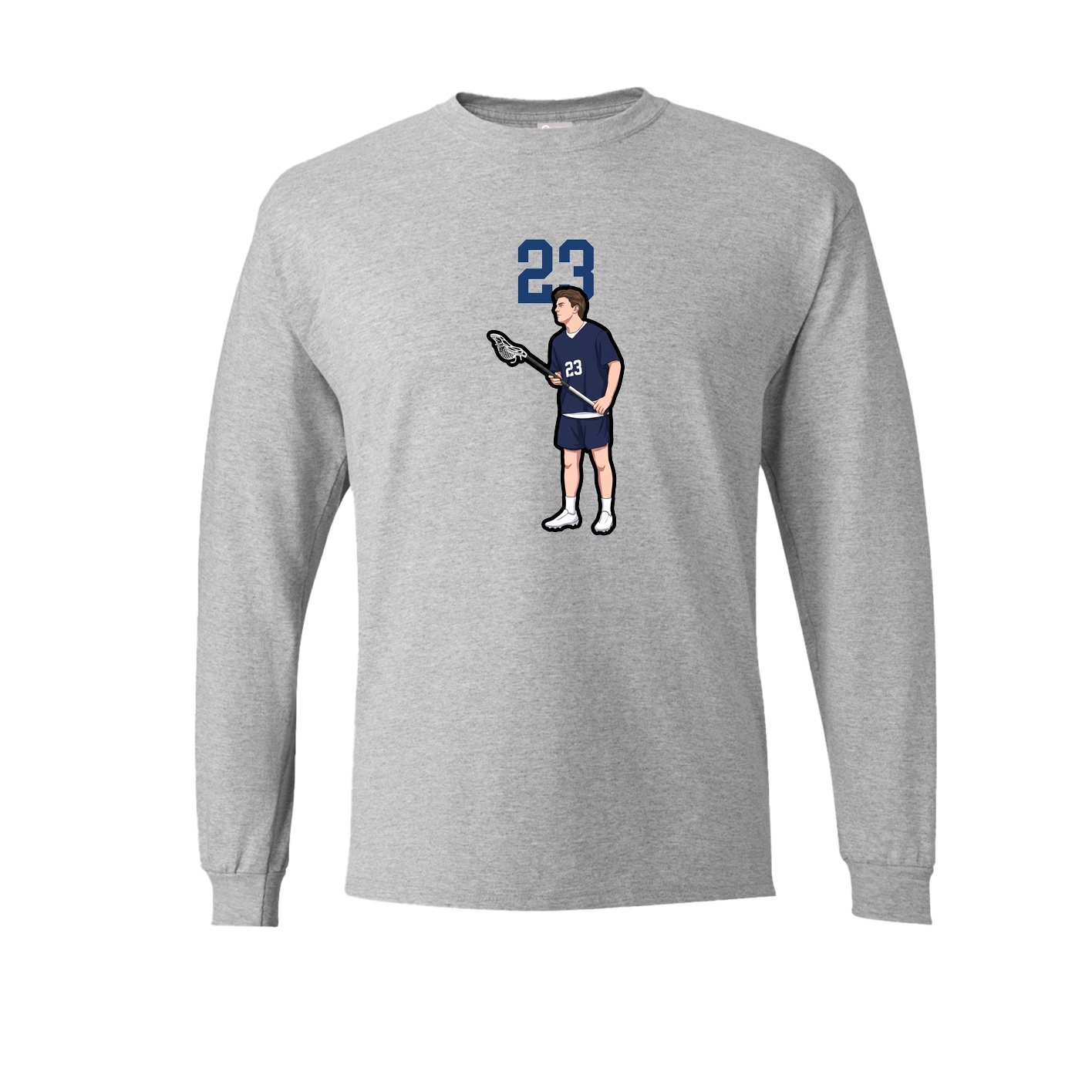 Long Sleeve Tee — Number Top in Grey