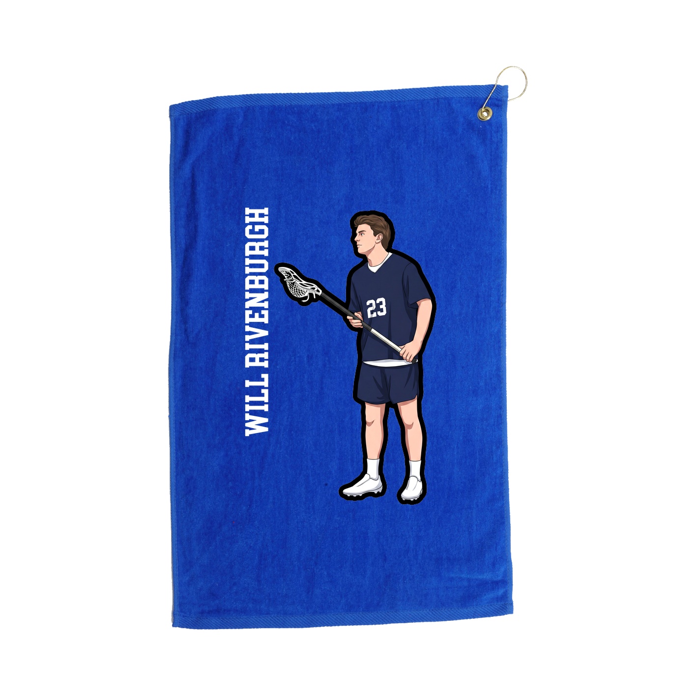 Golf Towel — Name Vertical in Royal
