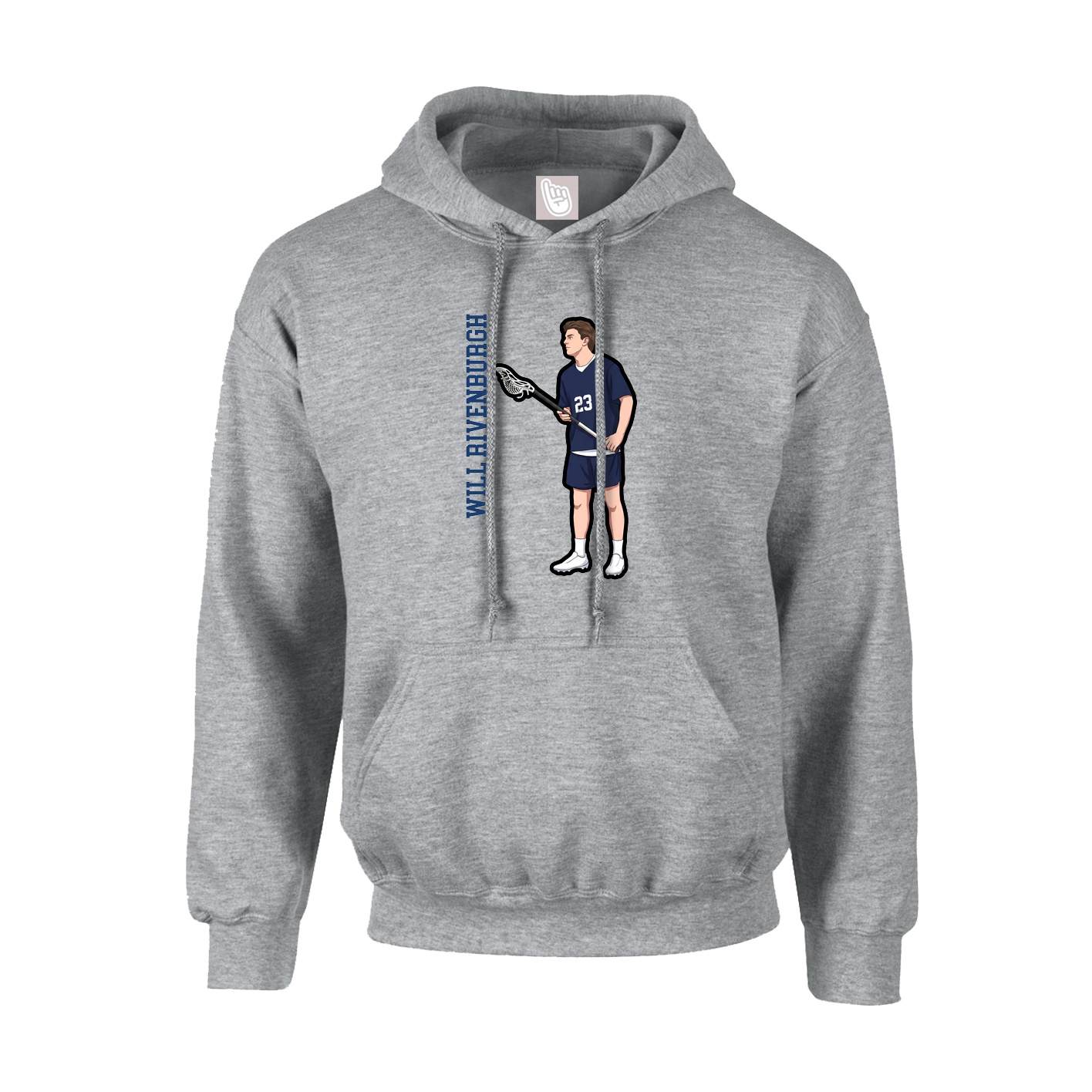 Youth Hoodie — Name Vertical in Grey