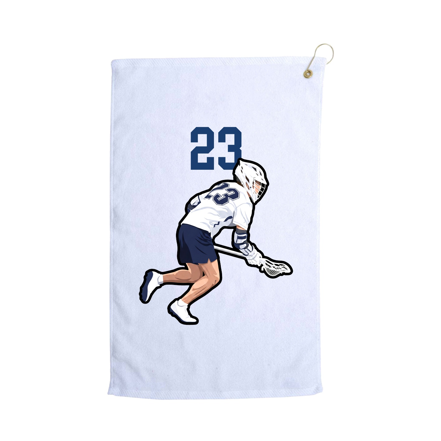 Golf Towel — Number Top in White