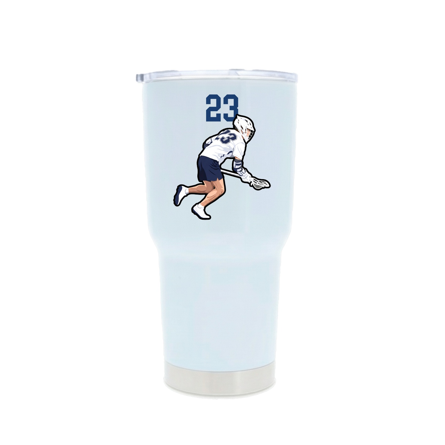 30oz Stainless Steel Tumbler — Number Top in White