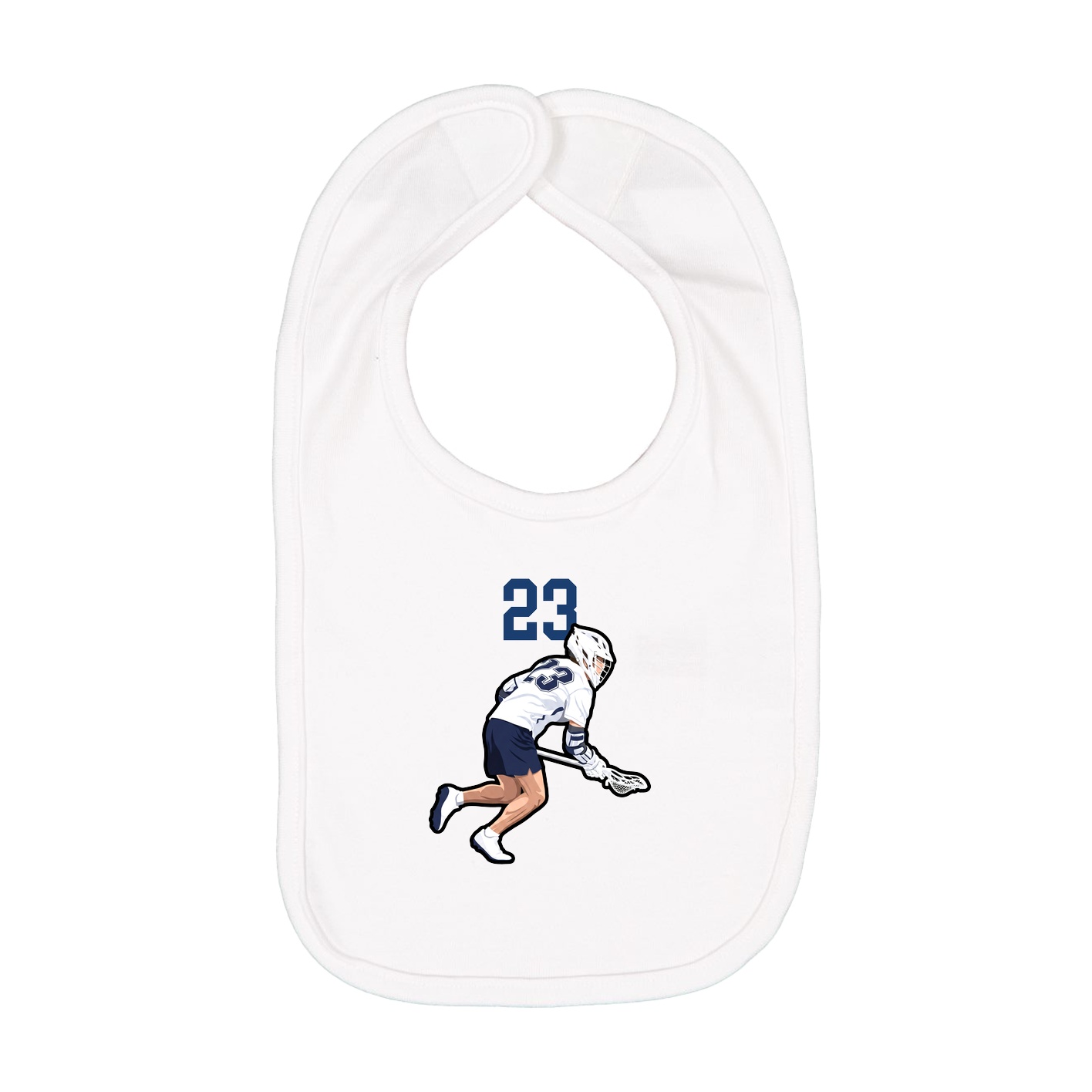 Infant Bib — Number Top in White