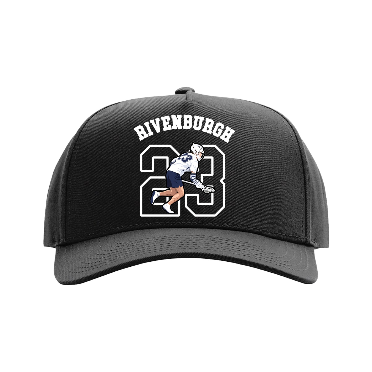 Full Fabric Five-Panel Champ Cap — Shirsey Arch in Black