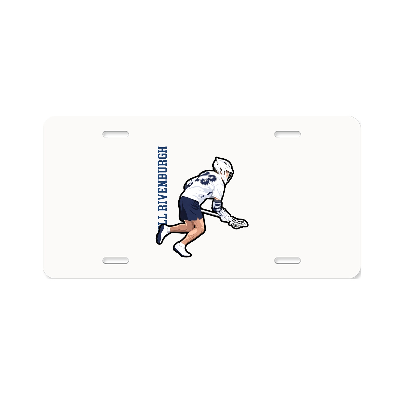 License Plate — Name Vertical in Classic