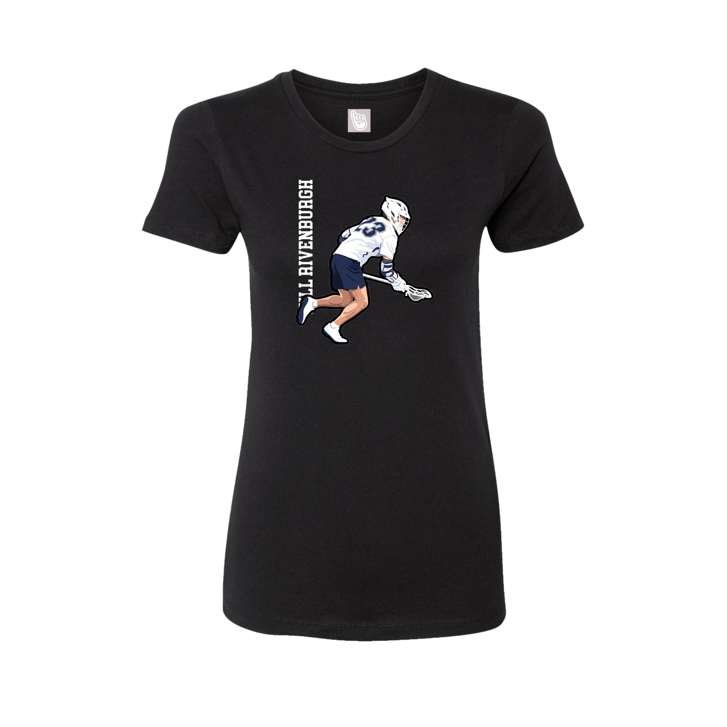 Womens Tee — Name Vertical in Black