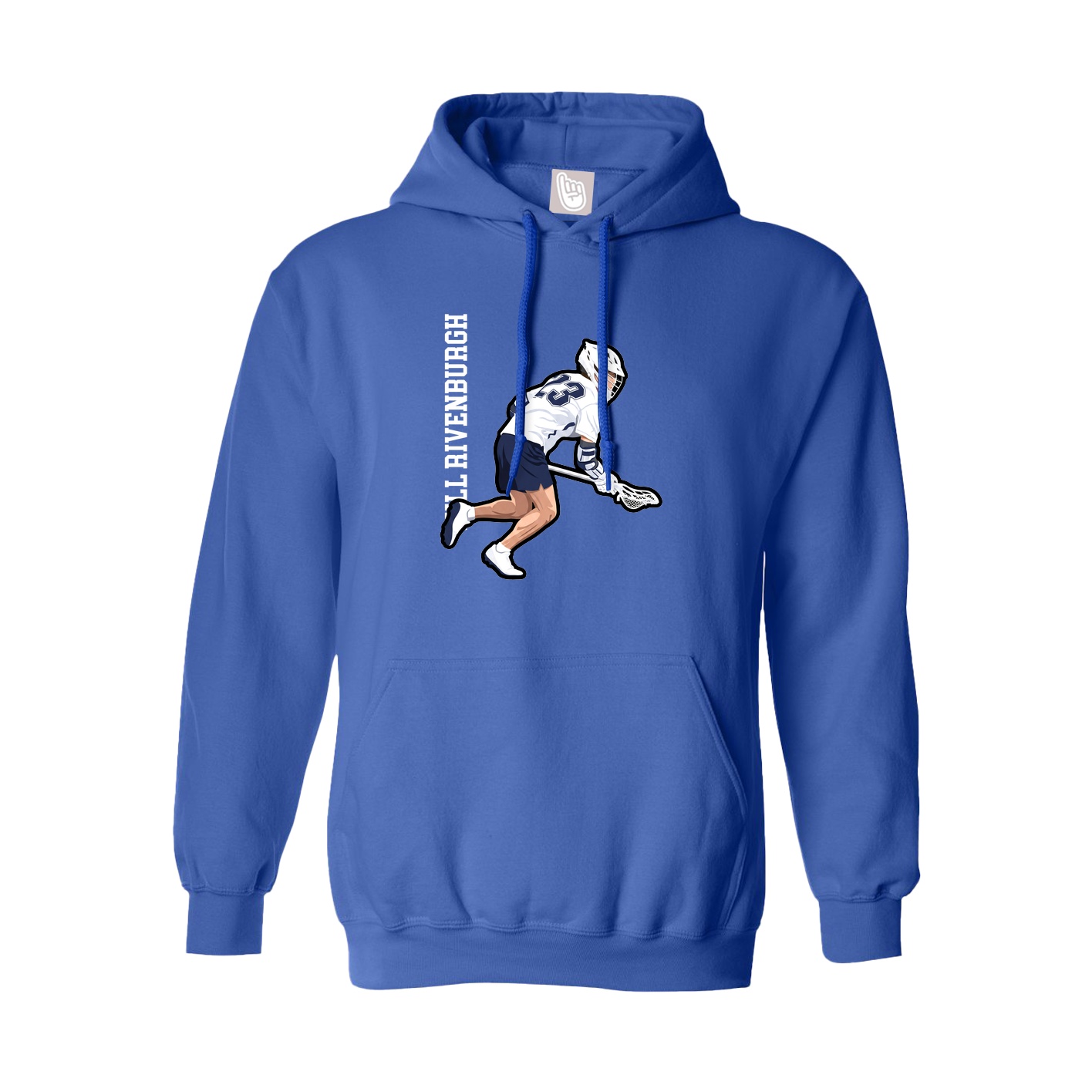 Hoodie — Name Vertical in Royal