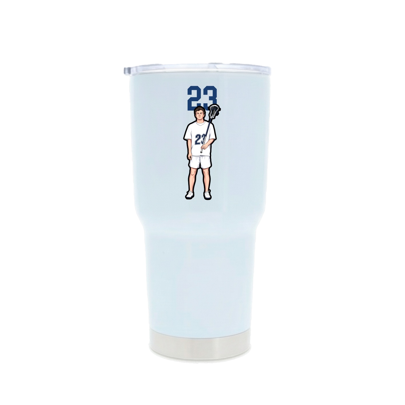 30oz Stainless Steel Tumbler — Number Top in White
