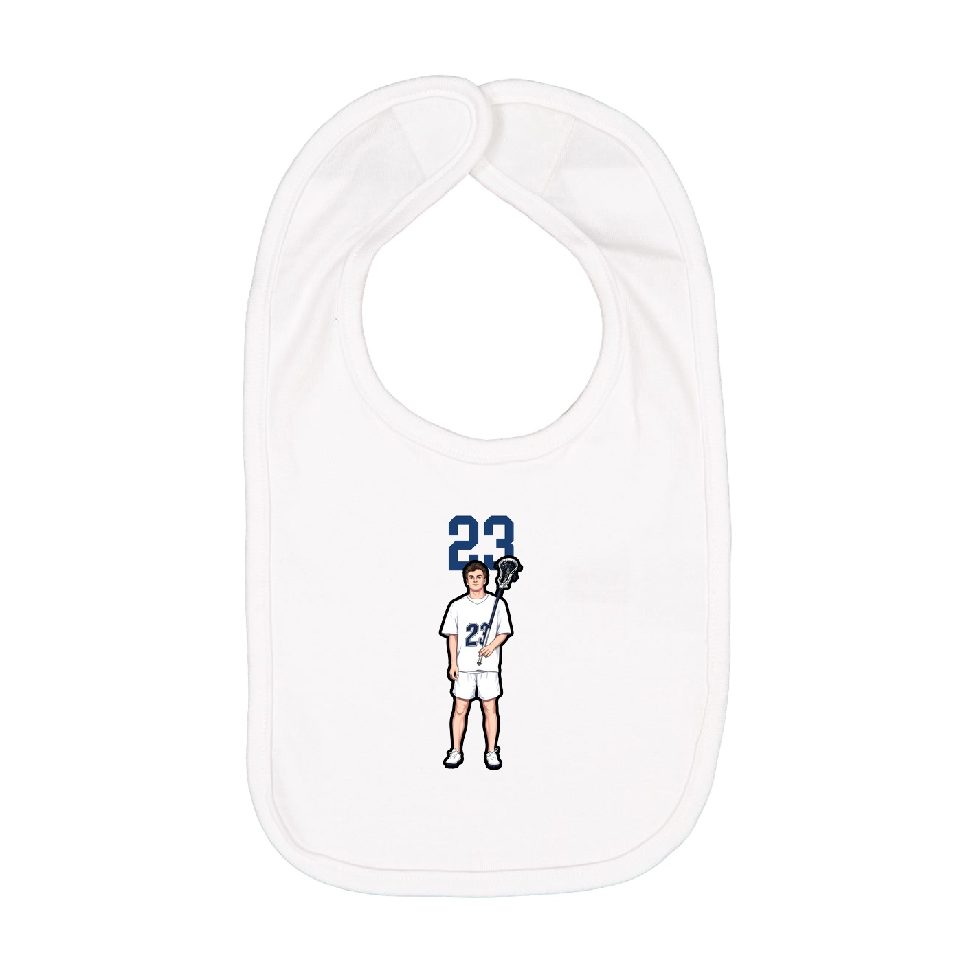 Infant Bib — Number Top in White