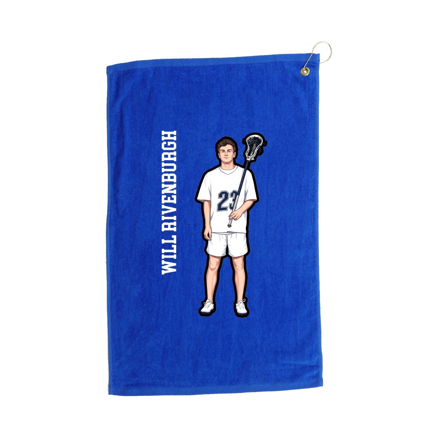 Golf Towel — Name Vertical in Royal