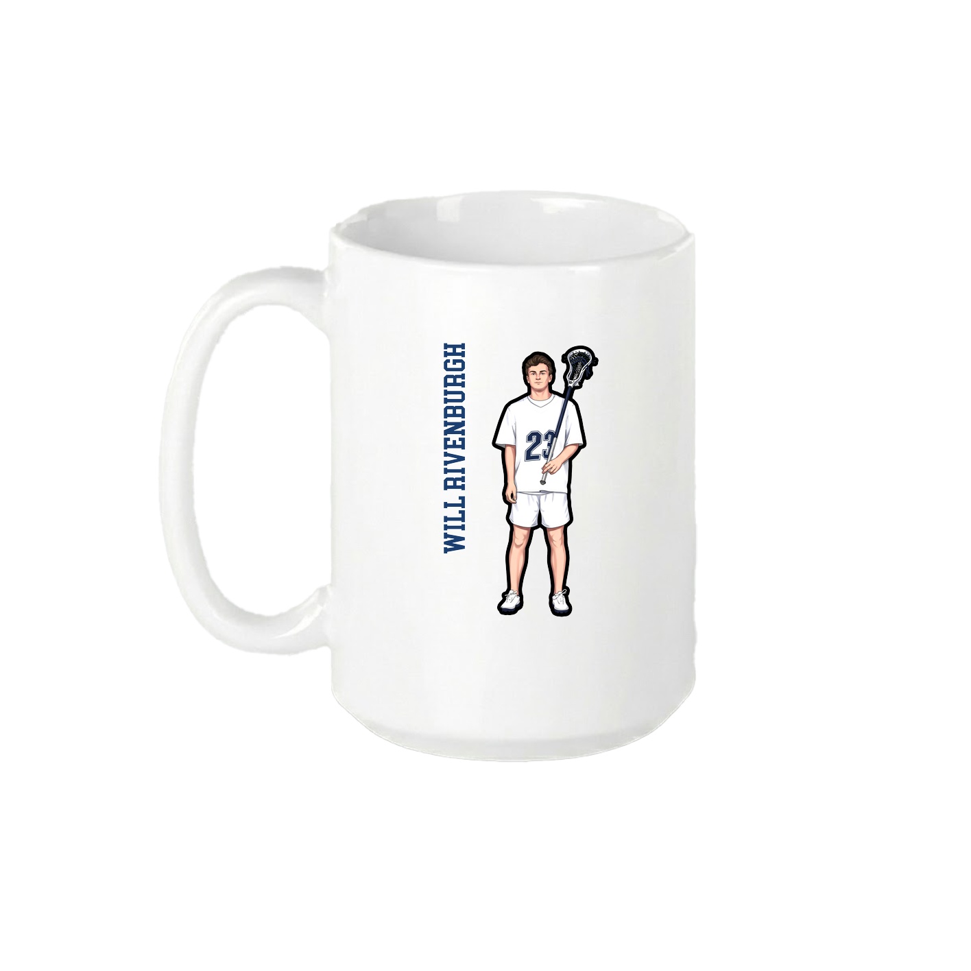 15oz Coffee Mug — Name Vertical in White