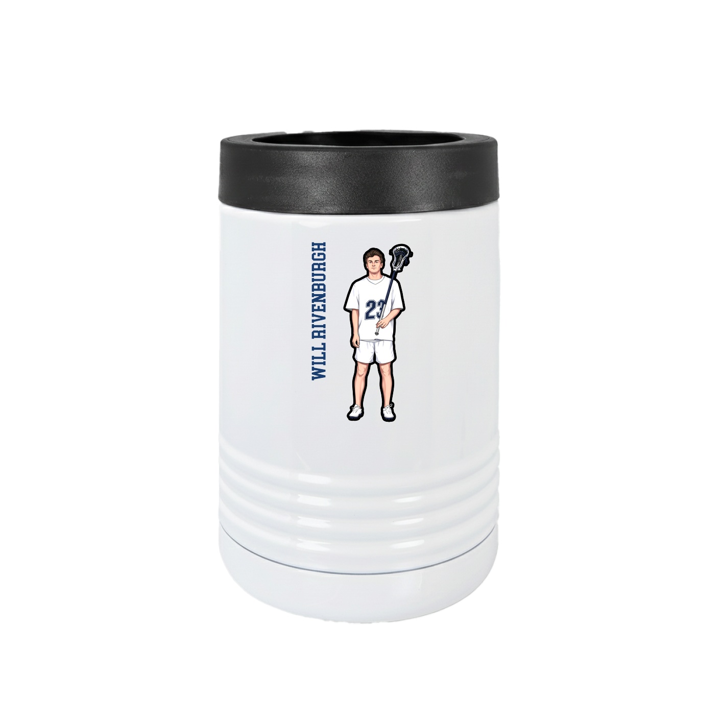 Beverage Holder — Name Vertical in White