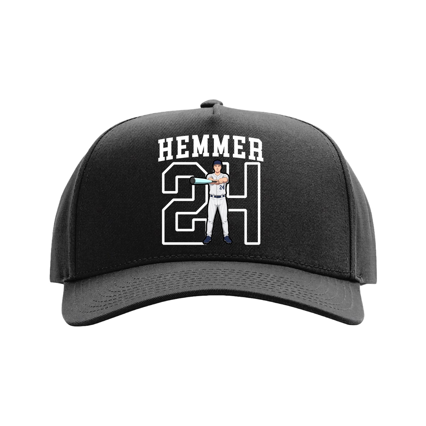 Full Fabric Five-Panel Champ Cap — Shirsey in Black
