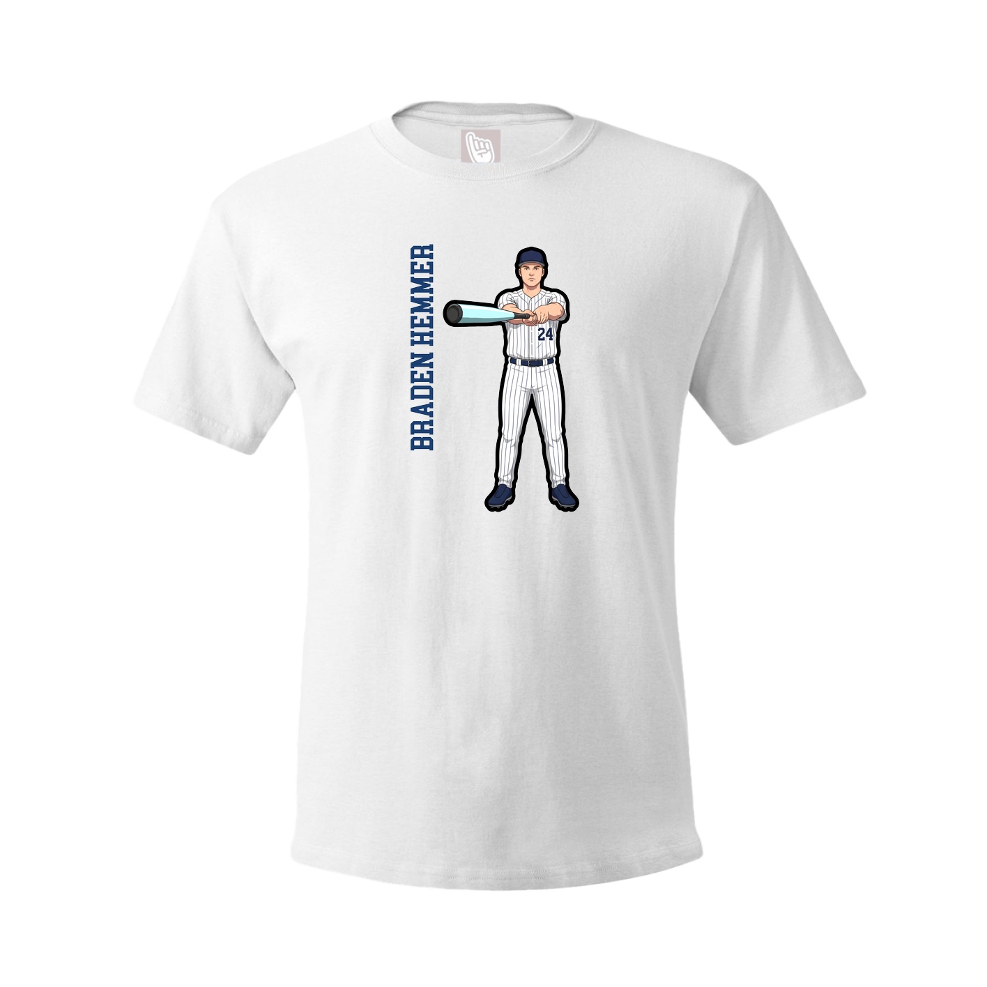 Tee — Name Vertical in White